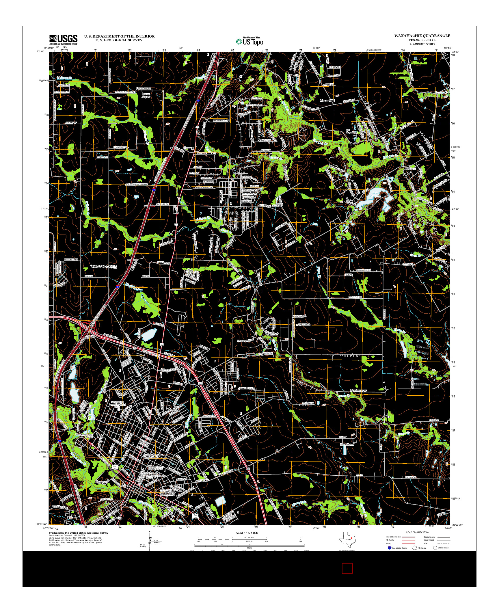 USGS US TOPO 7.5-MINUTE MAP FOR WAXAHACHIE, TX 2012