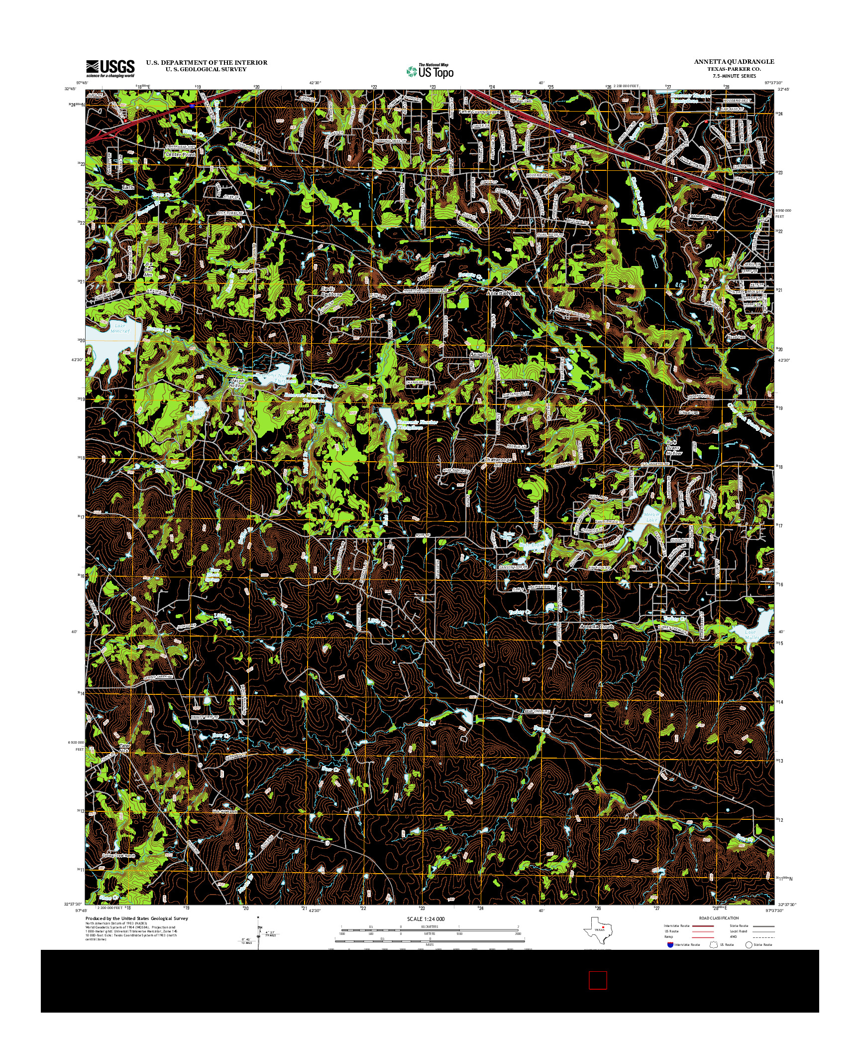 USGS US TOPO 7.5-MINUTE MAP FOR ANNETTA, TX 2012