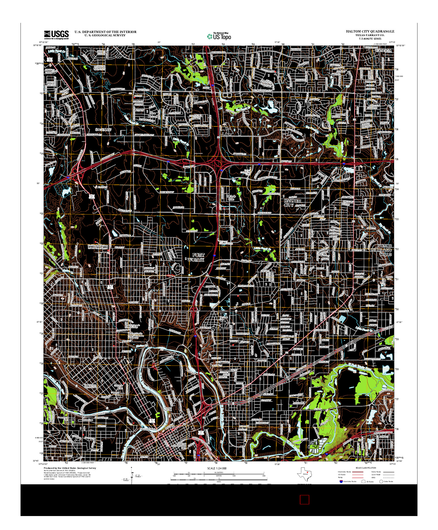USGS US TOPO 7.5-MINUTE MAP FOR HALTOM CITY, TX 2012