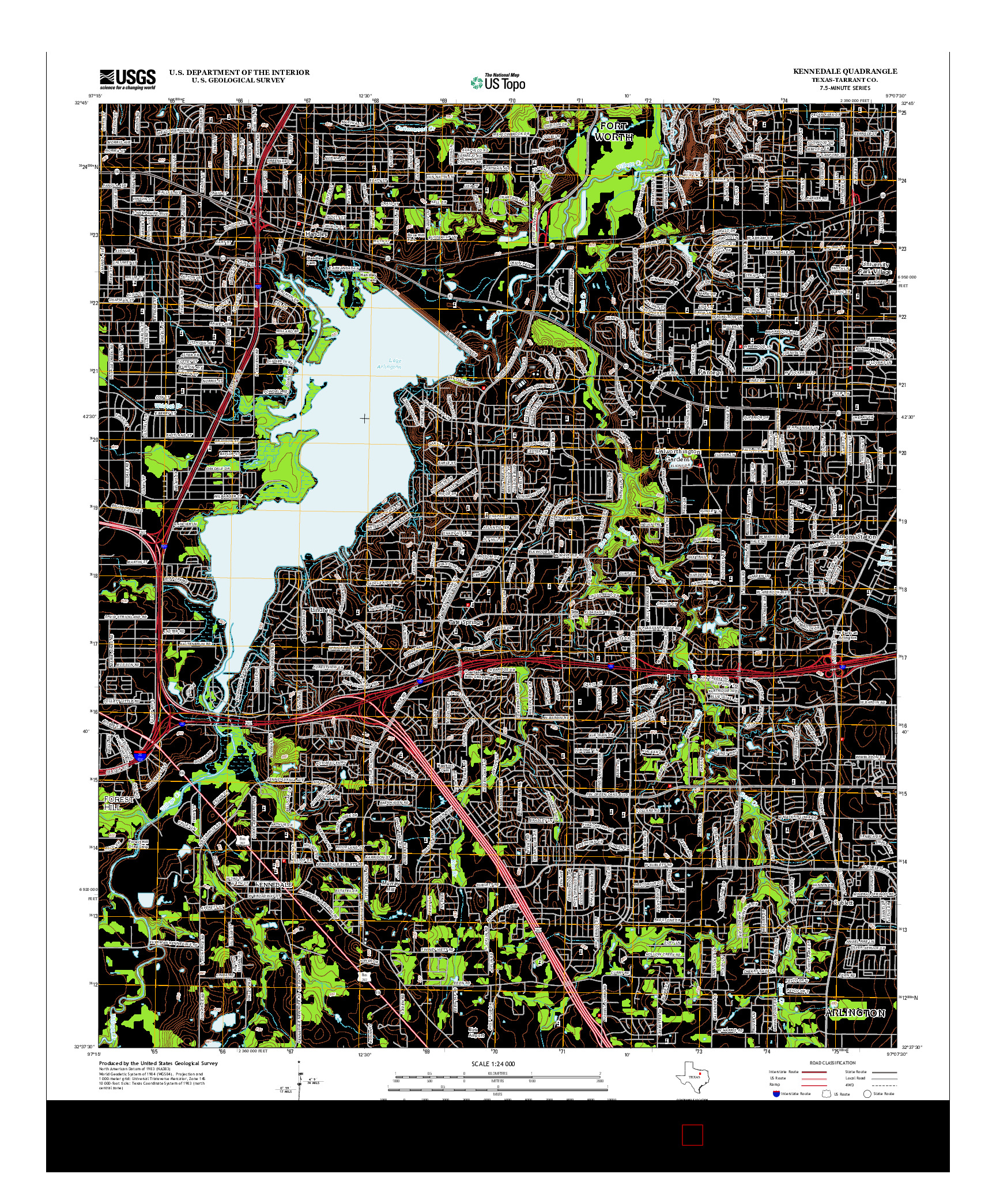 USGS US TOPO 7.5-MINUTE MAP FOR KENNEDALE, TX 2012