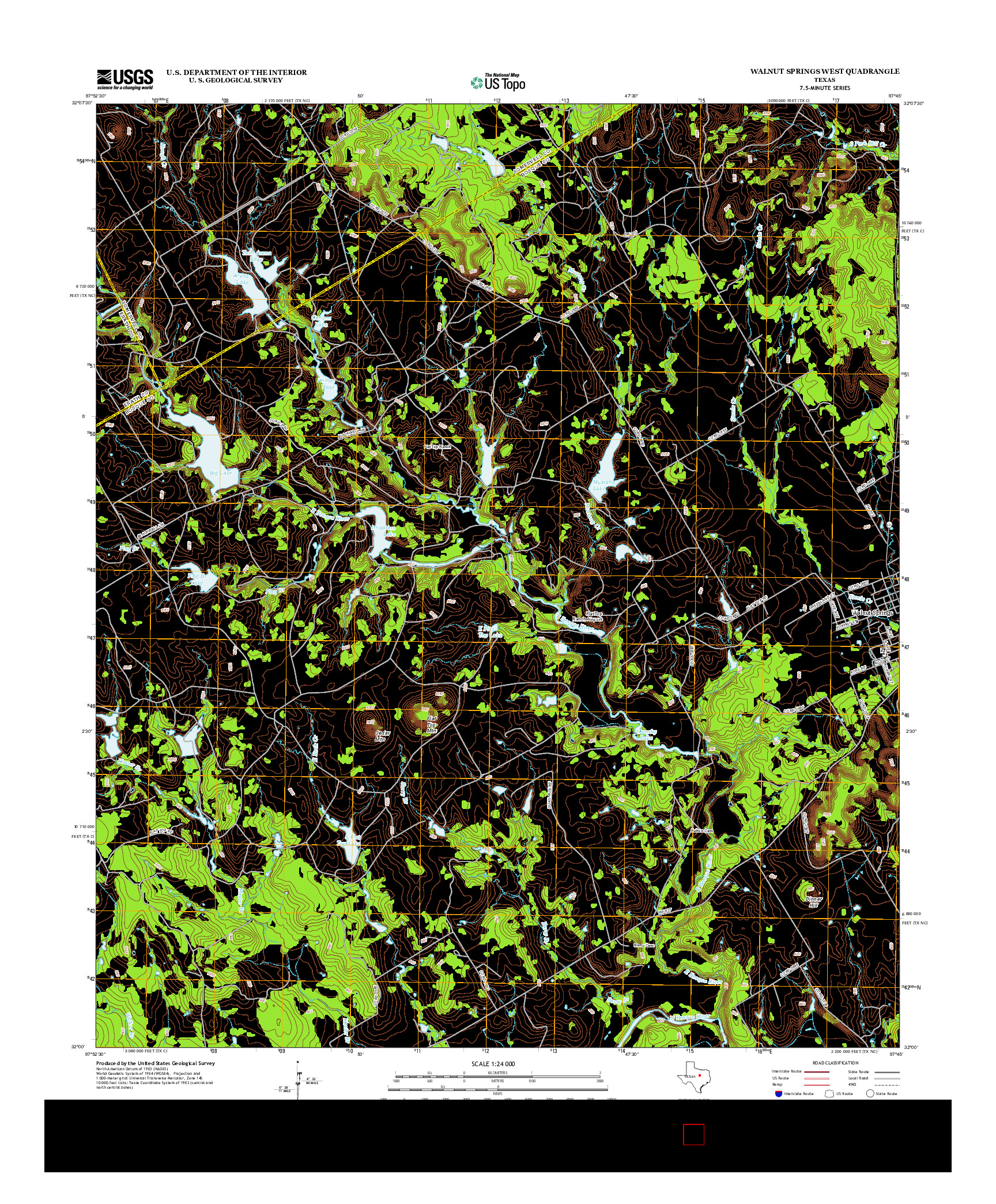 USGS US TOPO 7.5-MINUTE MAP FOR WALNUT SPRINGS WEST, TX 2012