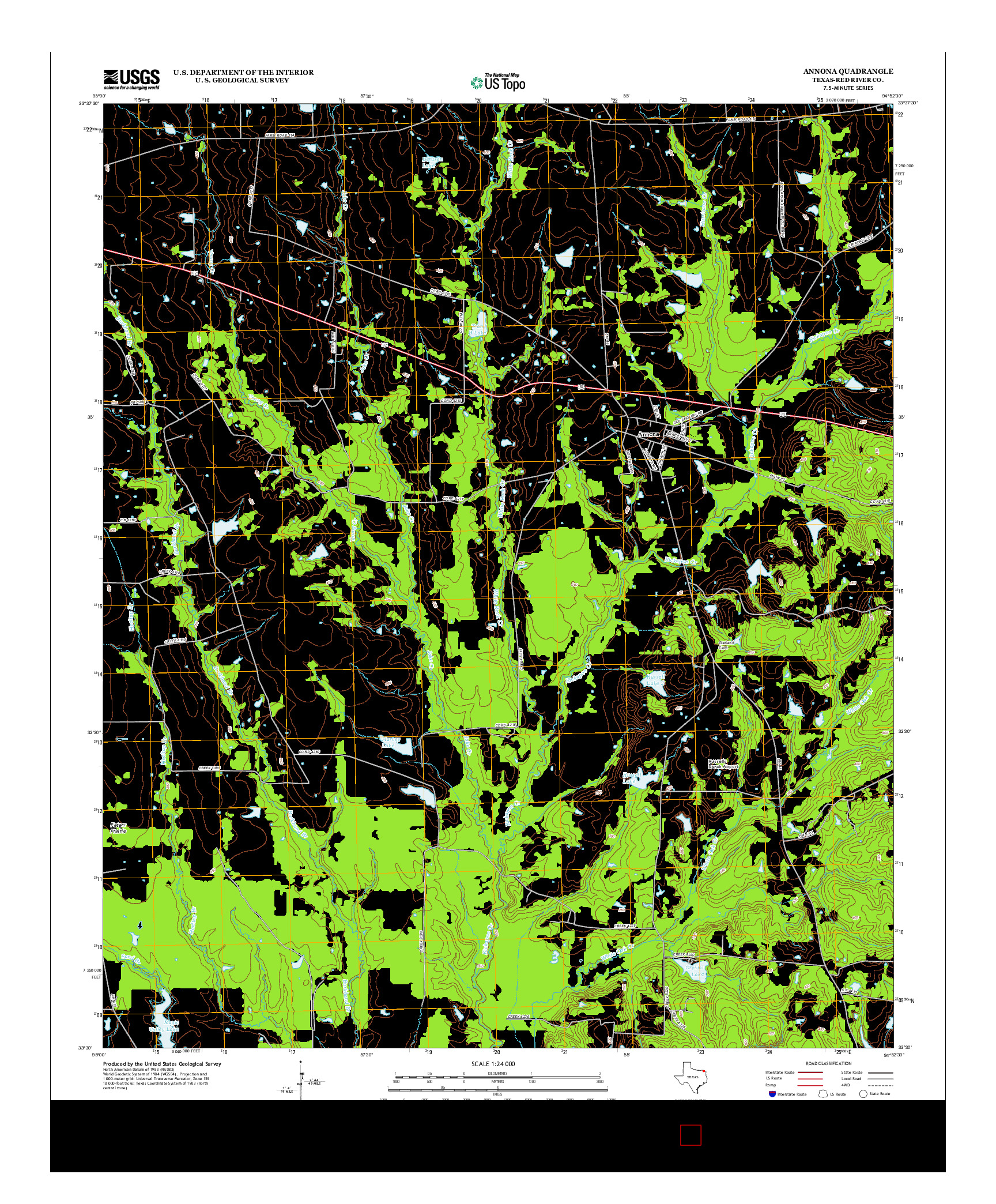 USGS US TOPO 7.5-MINUTE MAP FOR ANNONA, TX 2012