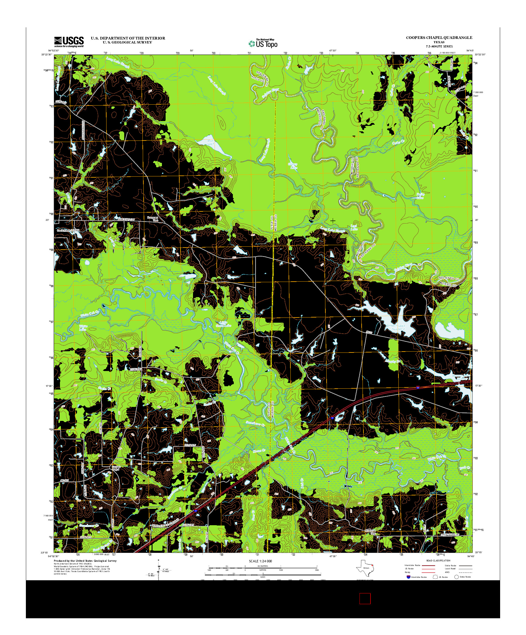 USGS US TOPO 7.5-MINUTE MAP FOR COOPERS CHAPEL, TX 2012