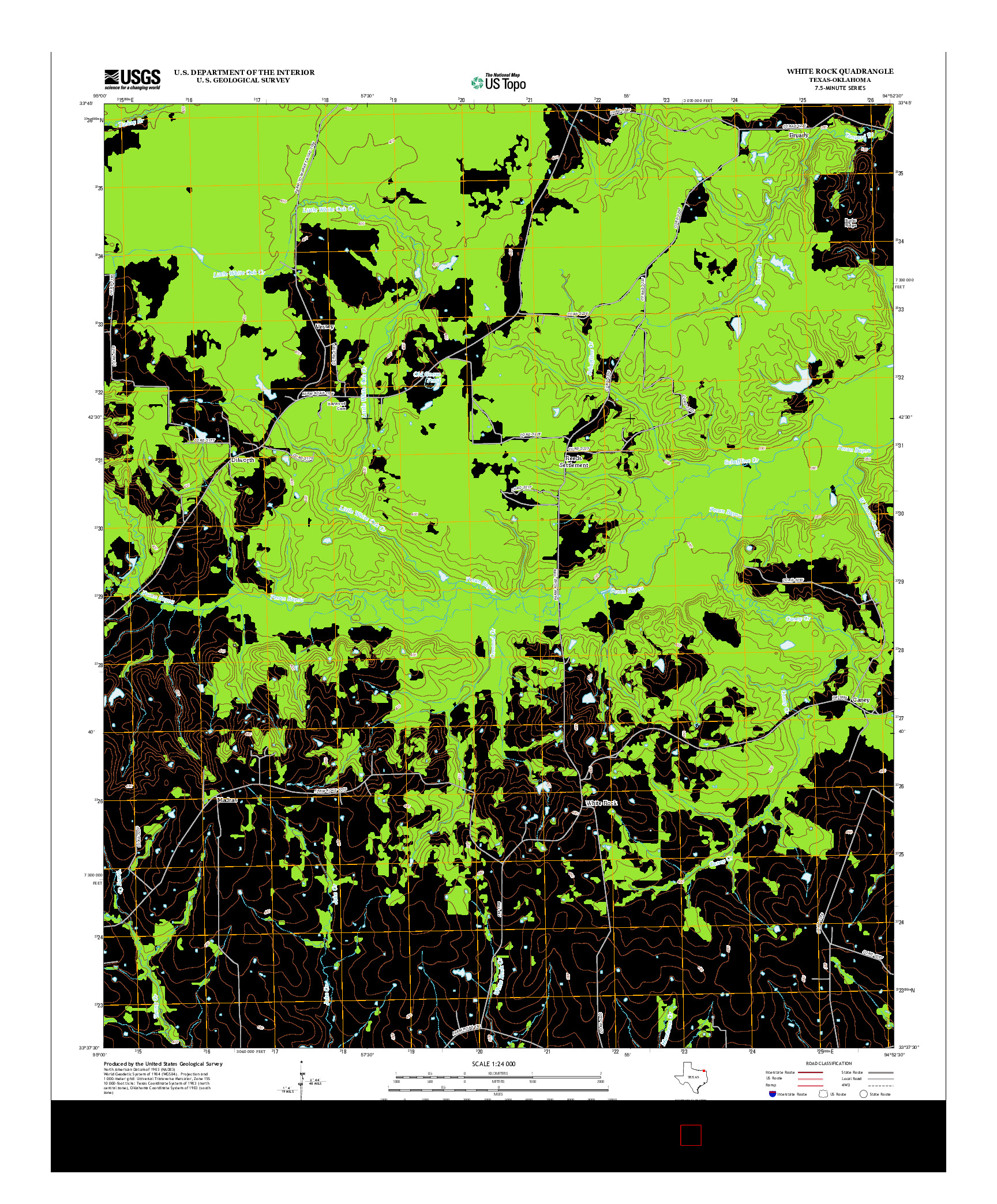 USGS US TOPO 7.5-MINUTE MAP FOR WHITE ROCK, TX-OK 2012