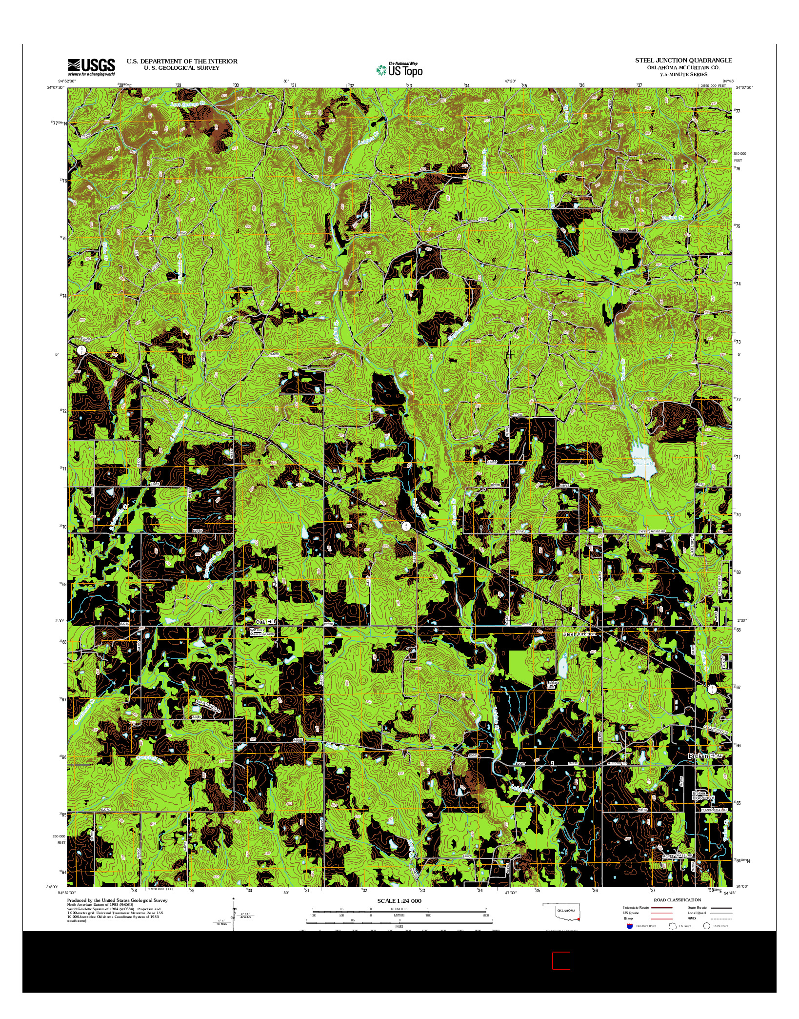 USGS US TOPO 7.5-MINUTE MAP FOR STEEL JUNCTION, OK 2012