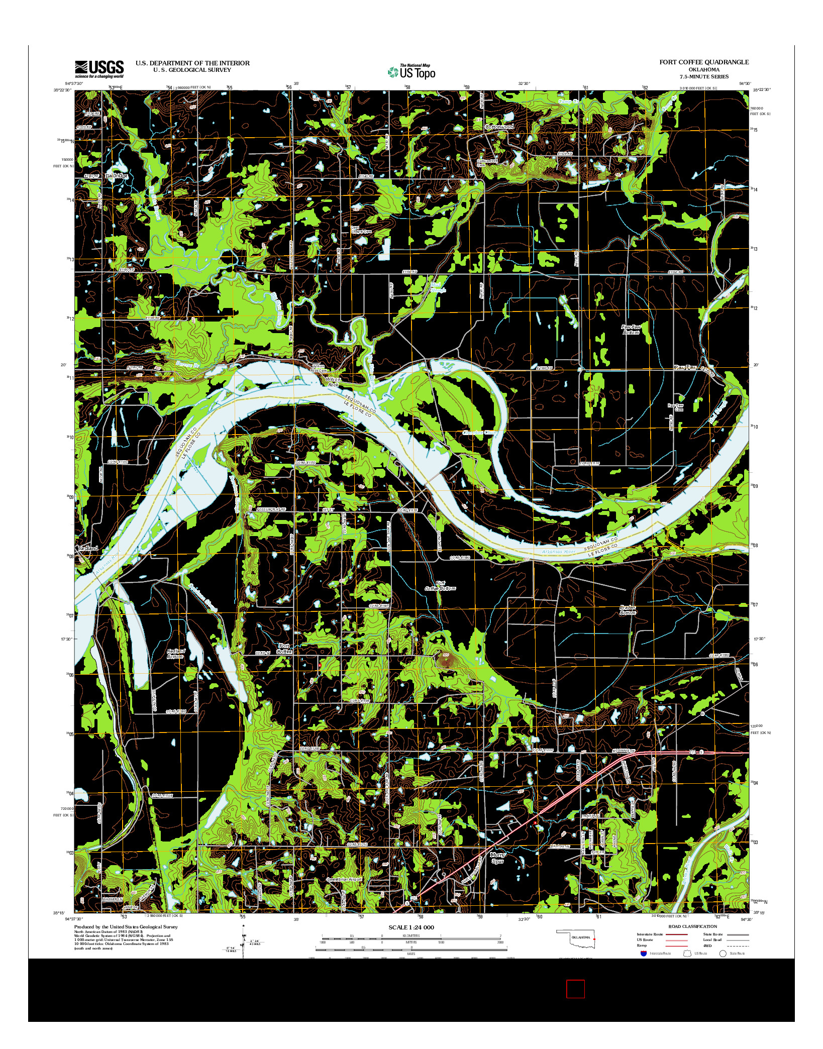 USGS US TOPO 7.5-MINUTE MAP FOR FORT COFFEE, OK 2012