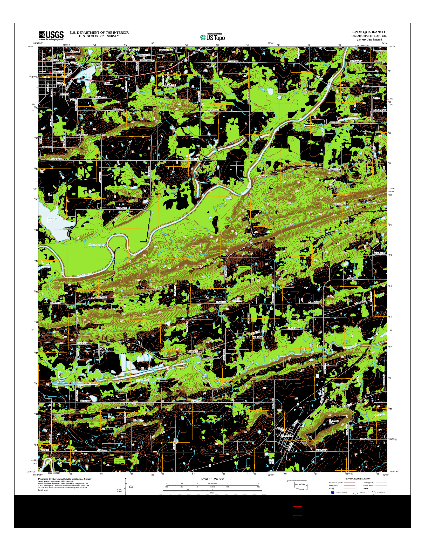 USGS US TOPO 7.5-MINUTE MAP FOR SPIRO, OK 2012