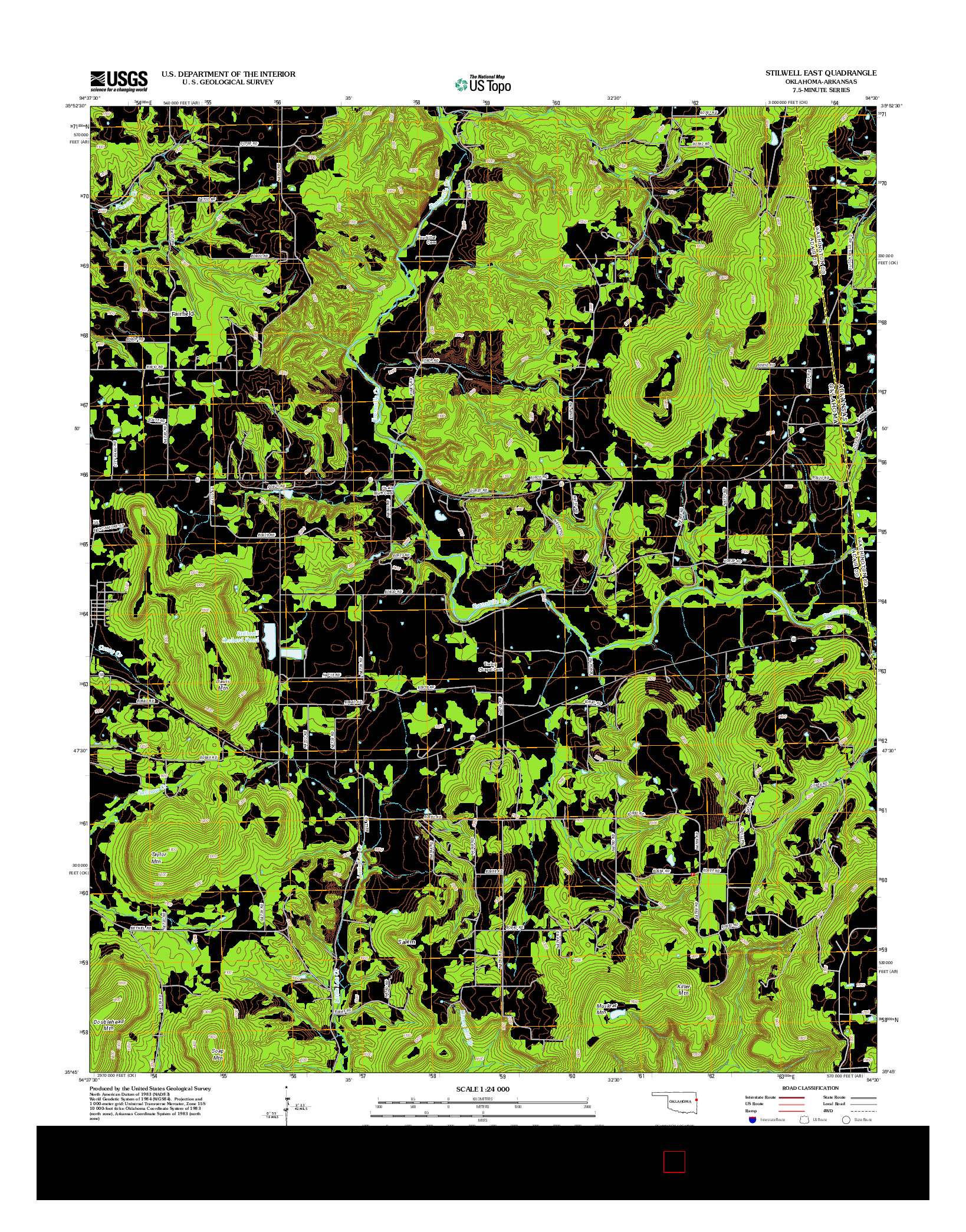 USGS US TOPO 7.5-MINUTE MAP FOR STILWELL EAST, OK-AR 2012