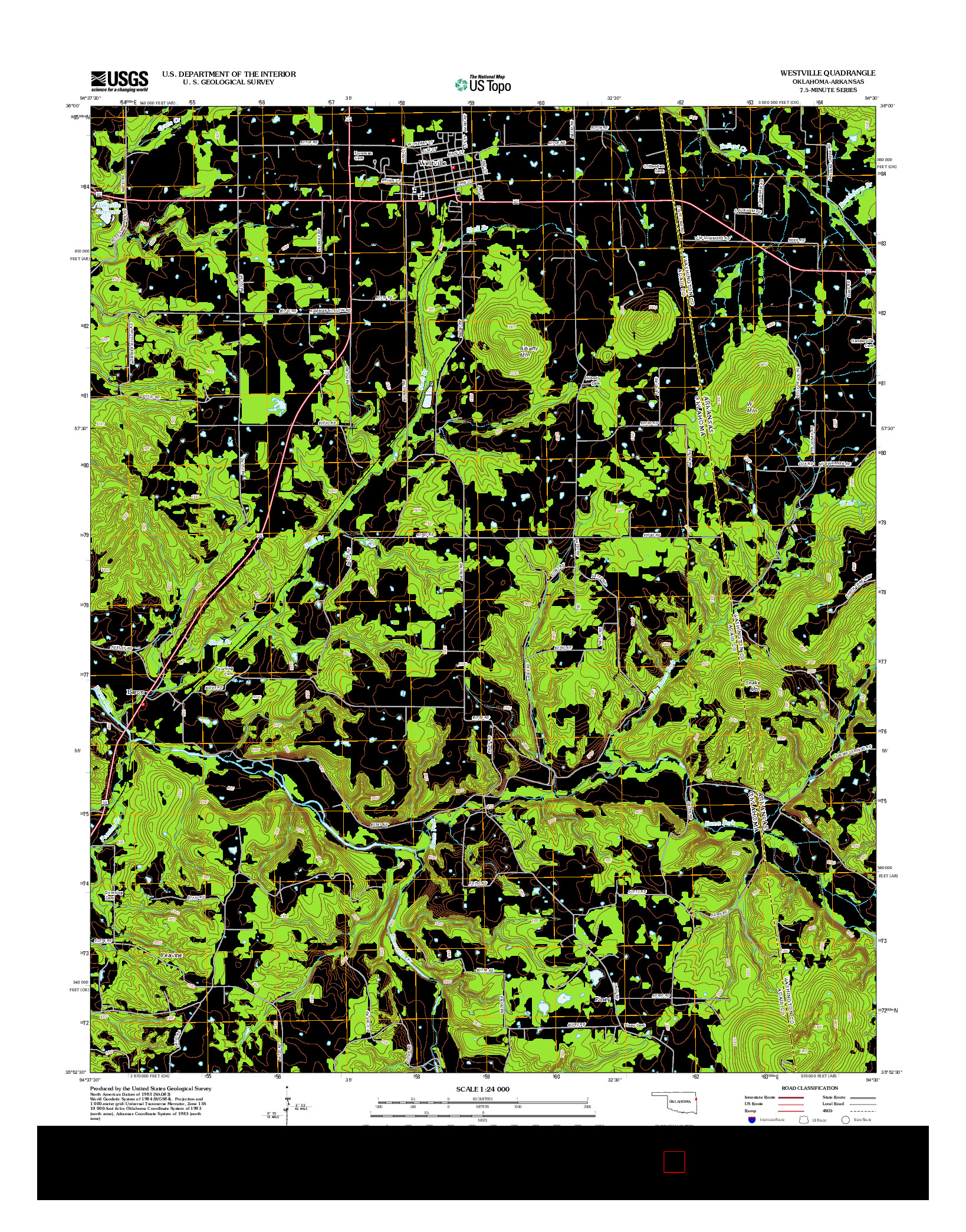 USGS US TOPO 7.5-MINUTE MAP FOR WESTVILLE, OK-AR 2012