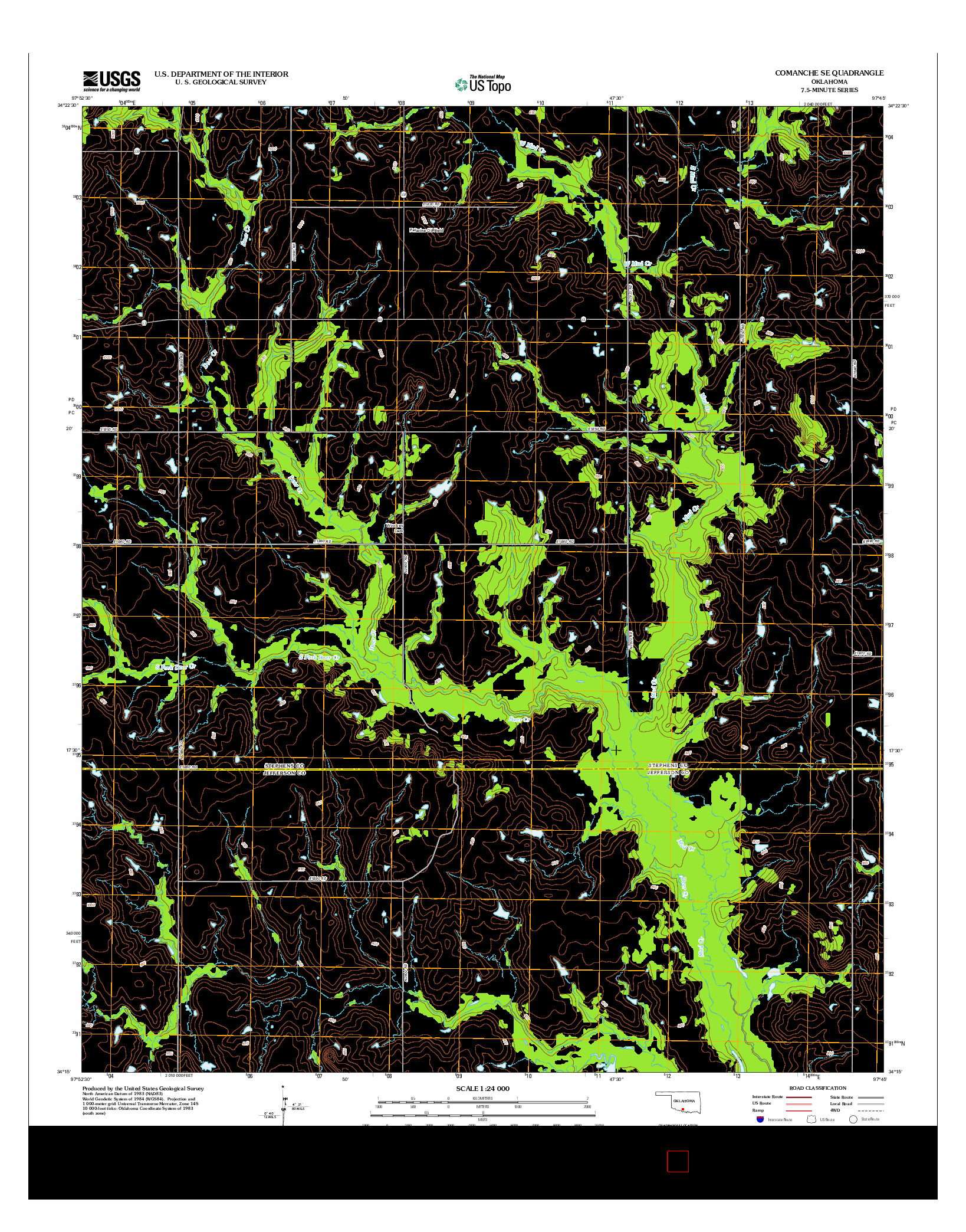 USGS US TOPO 7.5-MINUTE MAP FOR COMANCHE SE, OK 2012