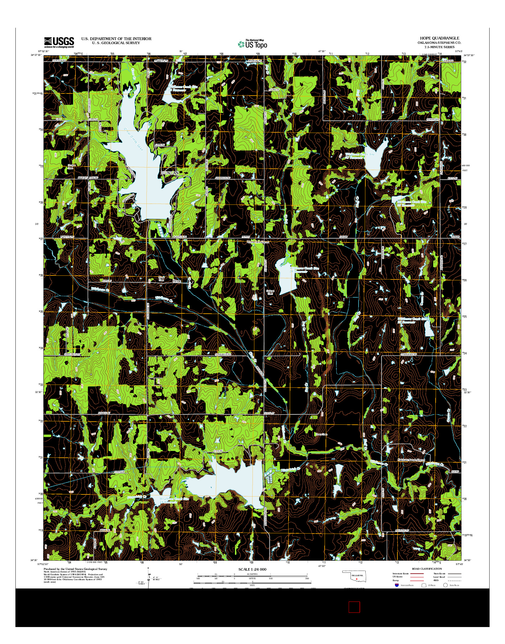 USGS US TOPO 7.5-MINUTE MAP FOR HOPE, OK 2012