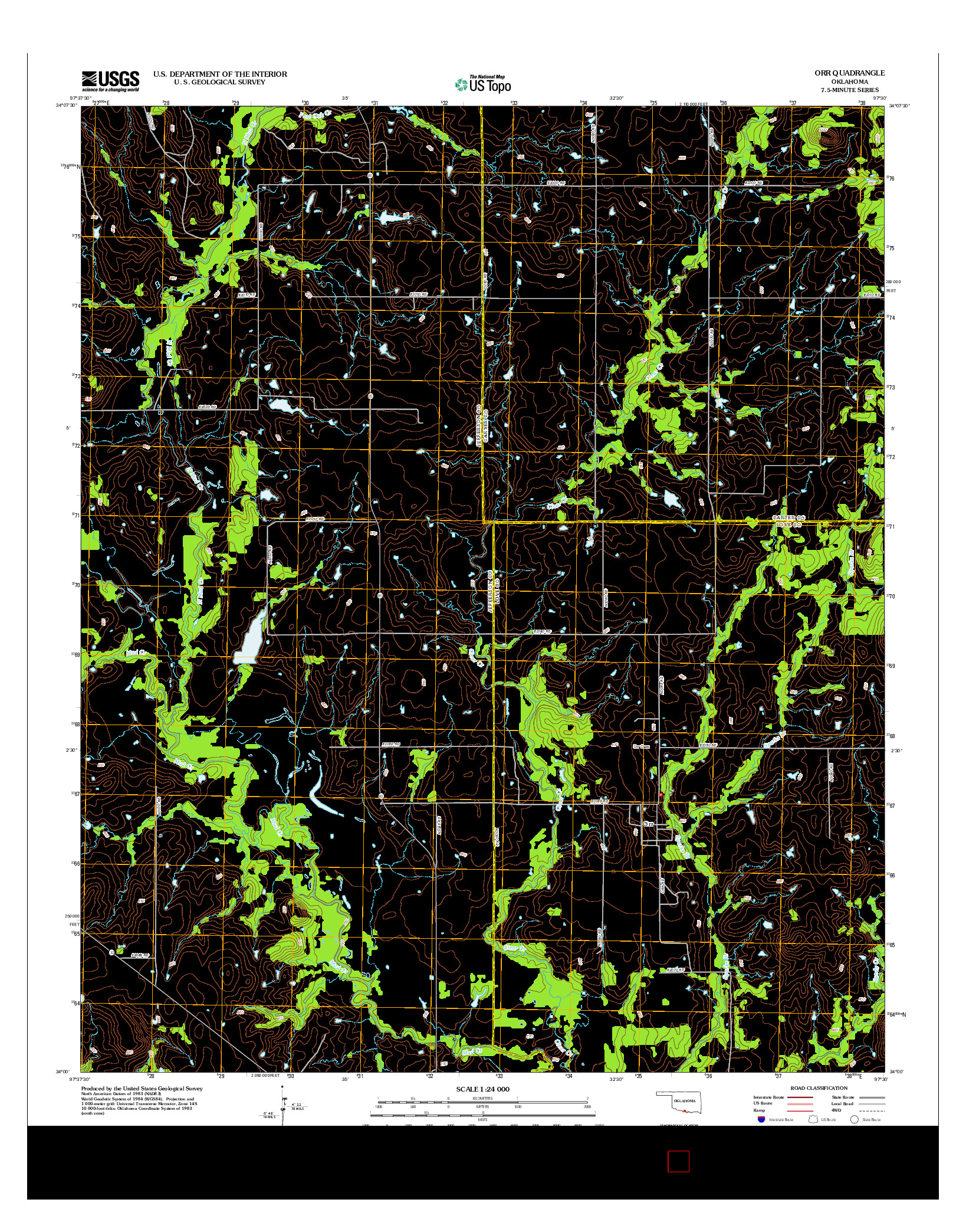 USGS US TOPO 7.5-MINUTE MAP FOR ORR, OK 2012