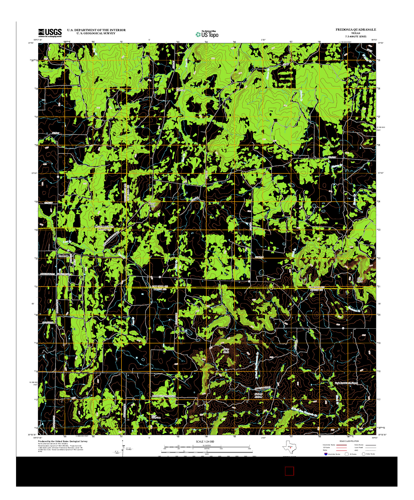 USGS US TOPO 7.5-MINUTE MAP FOR FREDONIA, TX 2012