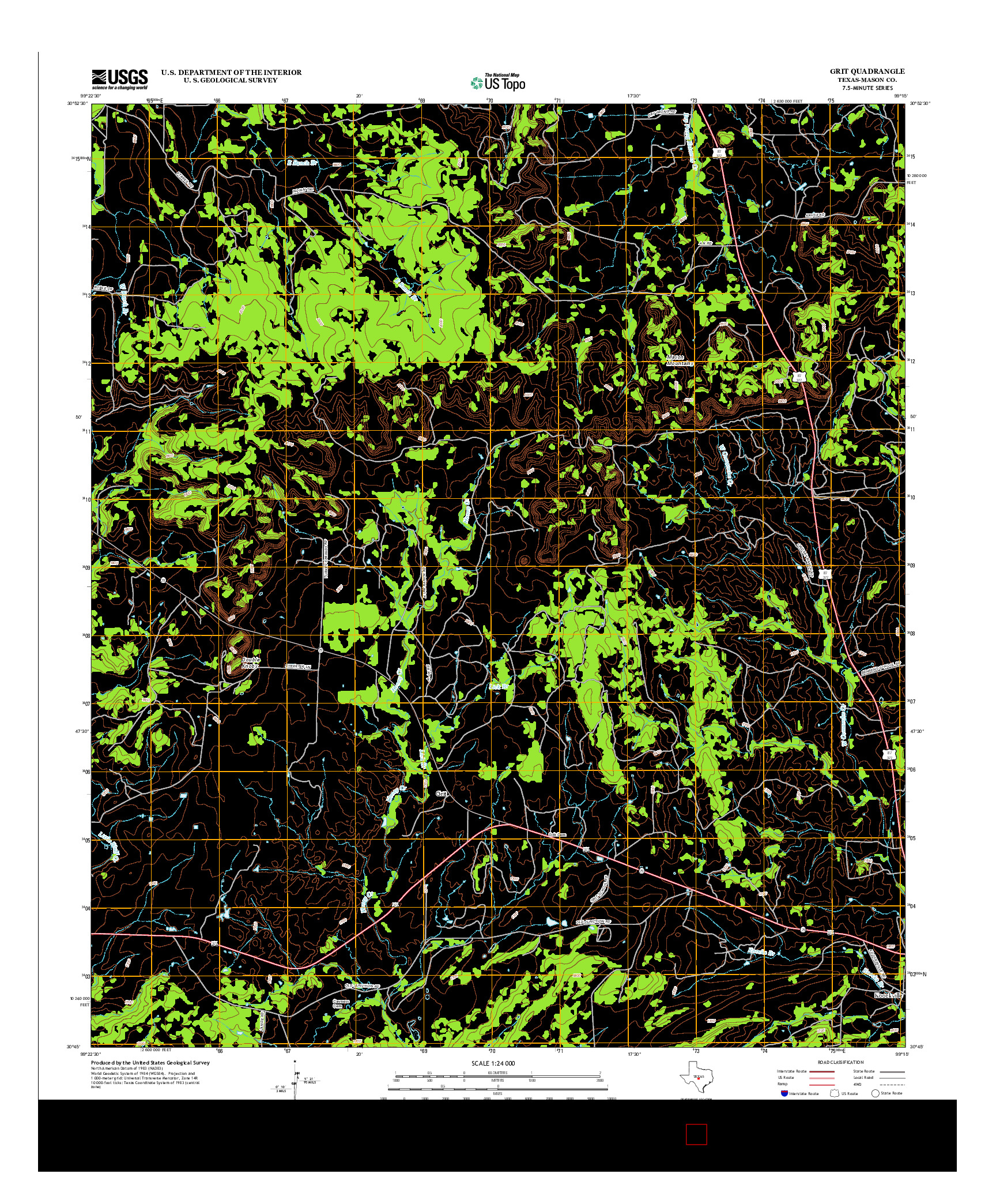 USGS US TOPO 7.5-MINUTE MAP FOR GRIT, TX 2012
