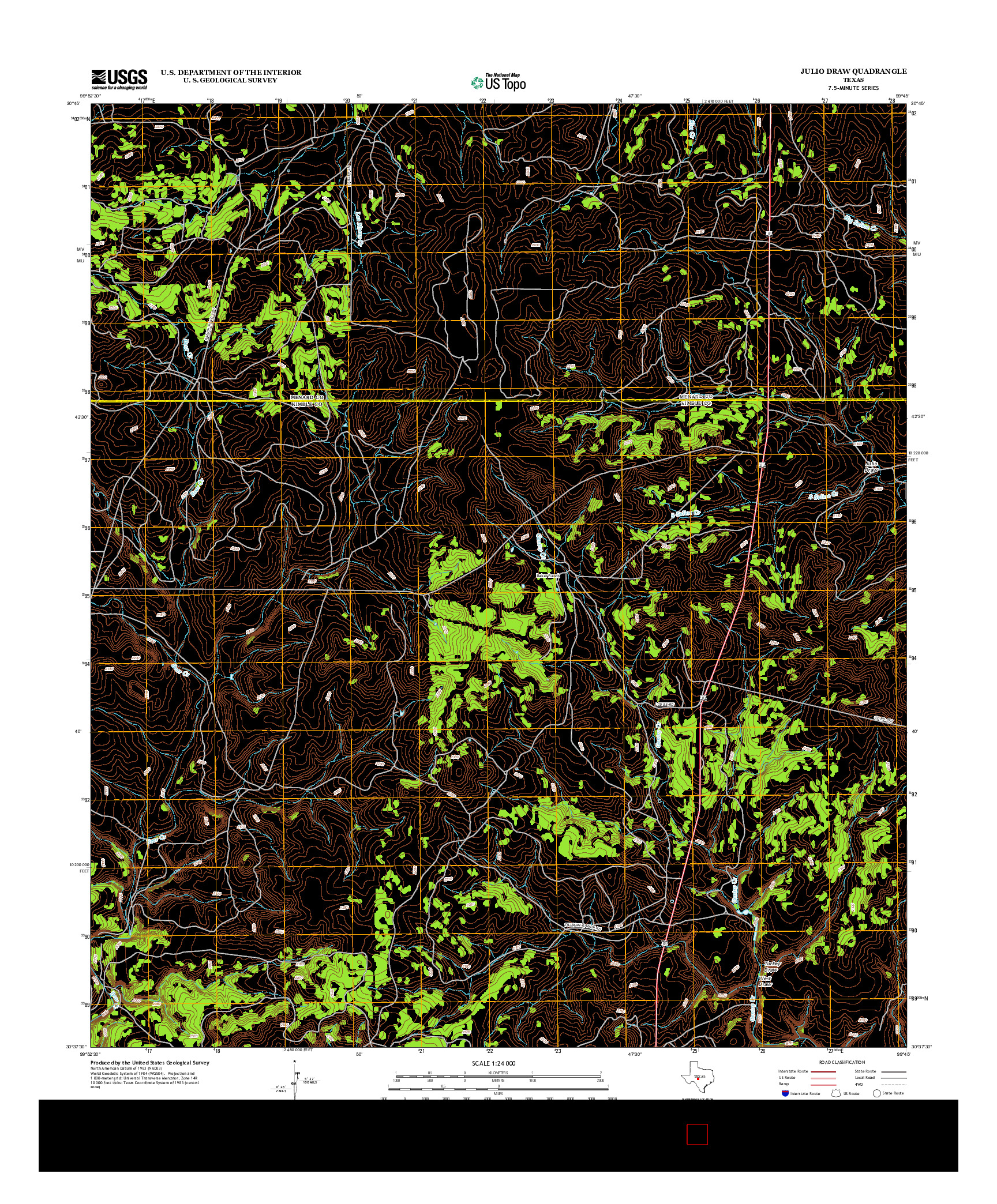 USGS US TOPO 7.5-MINUTE MAP FOR JULIO DRAW, TX 2012