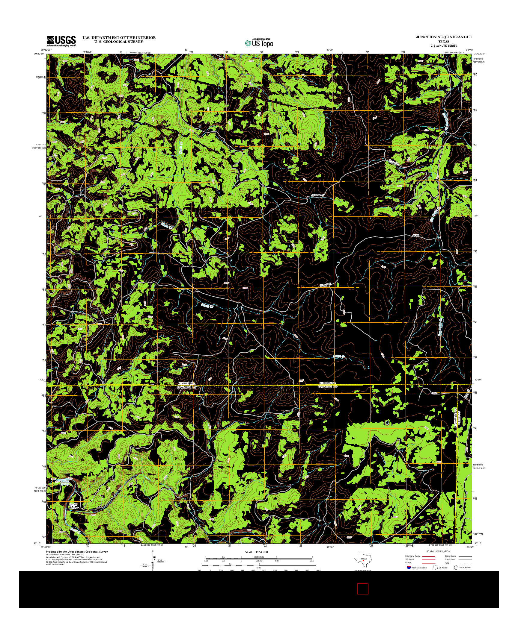USGS US TOPO 7.5-MINUTE MAP FOR JUNCTION SE, TX 2012