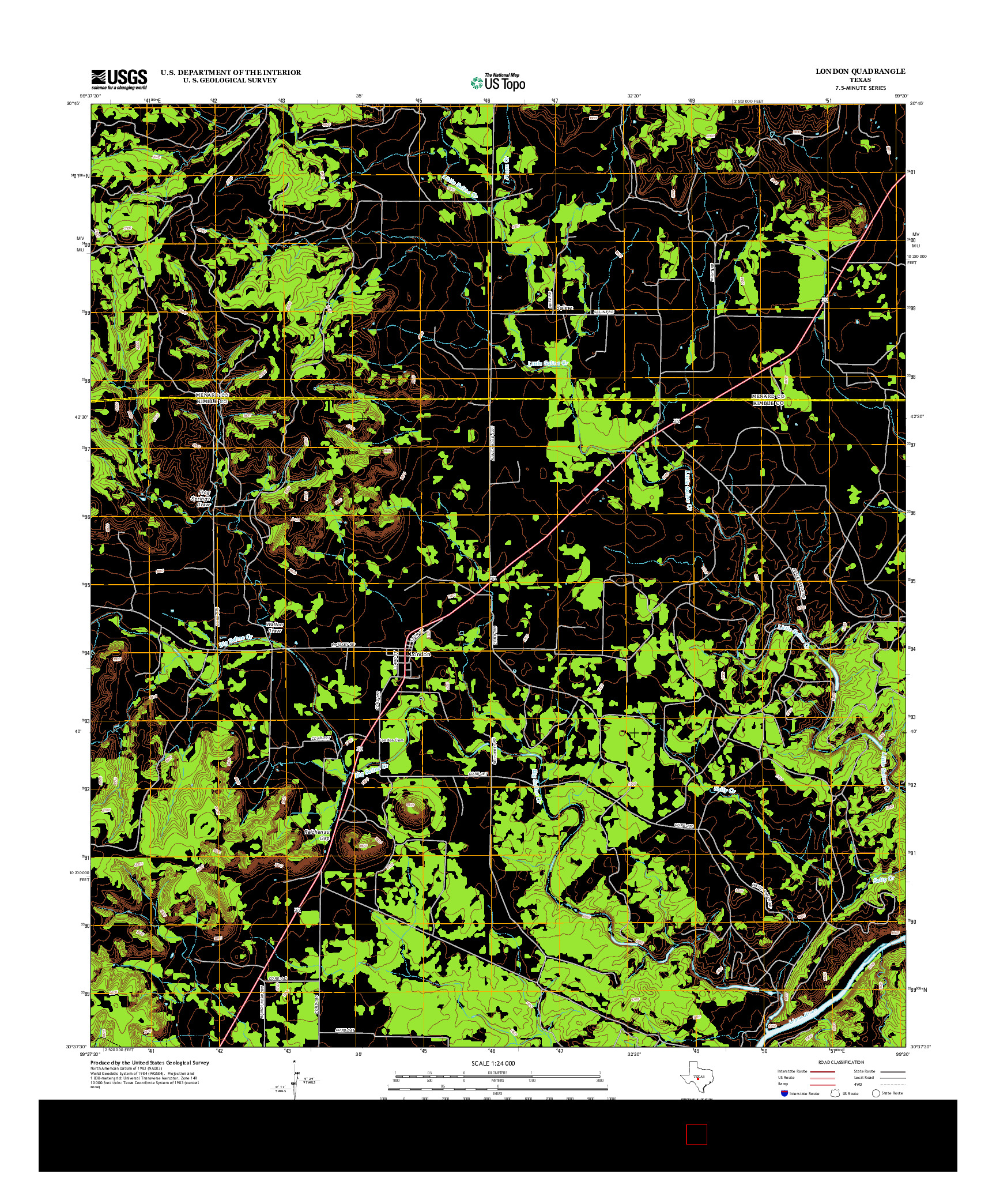 USGS US TOPO 7.5-MINUTE MAP FOR LONDON, TX 2012