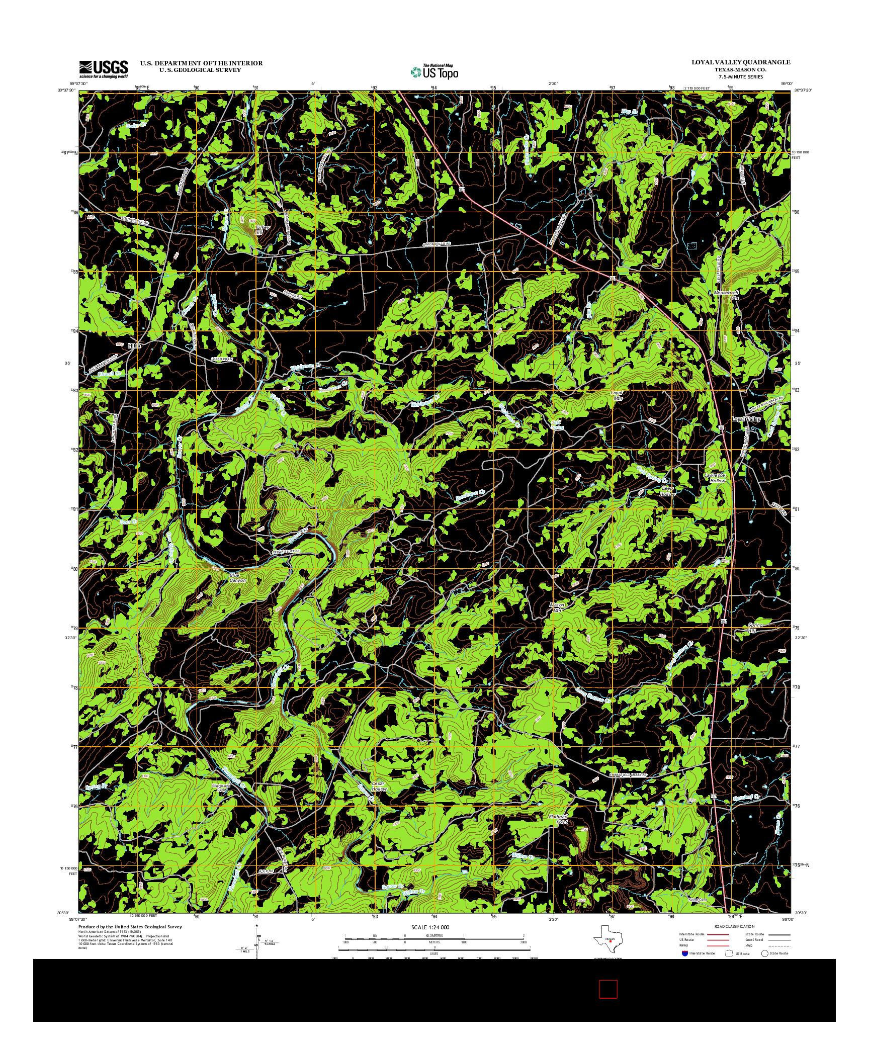 USGS US TOPO 7.5-MINUTE MAP FOR LOYAL VALLEY, TX 2012