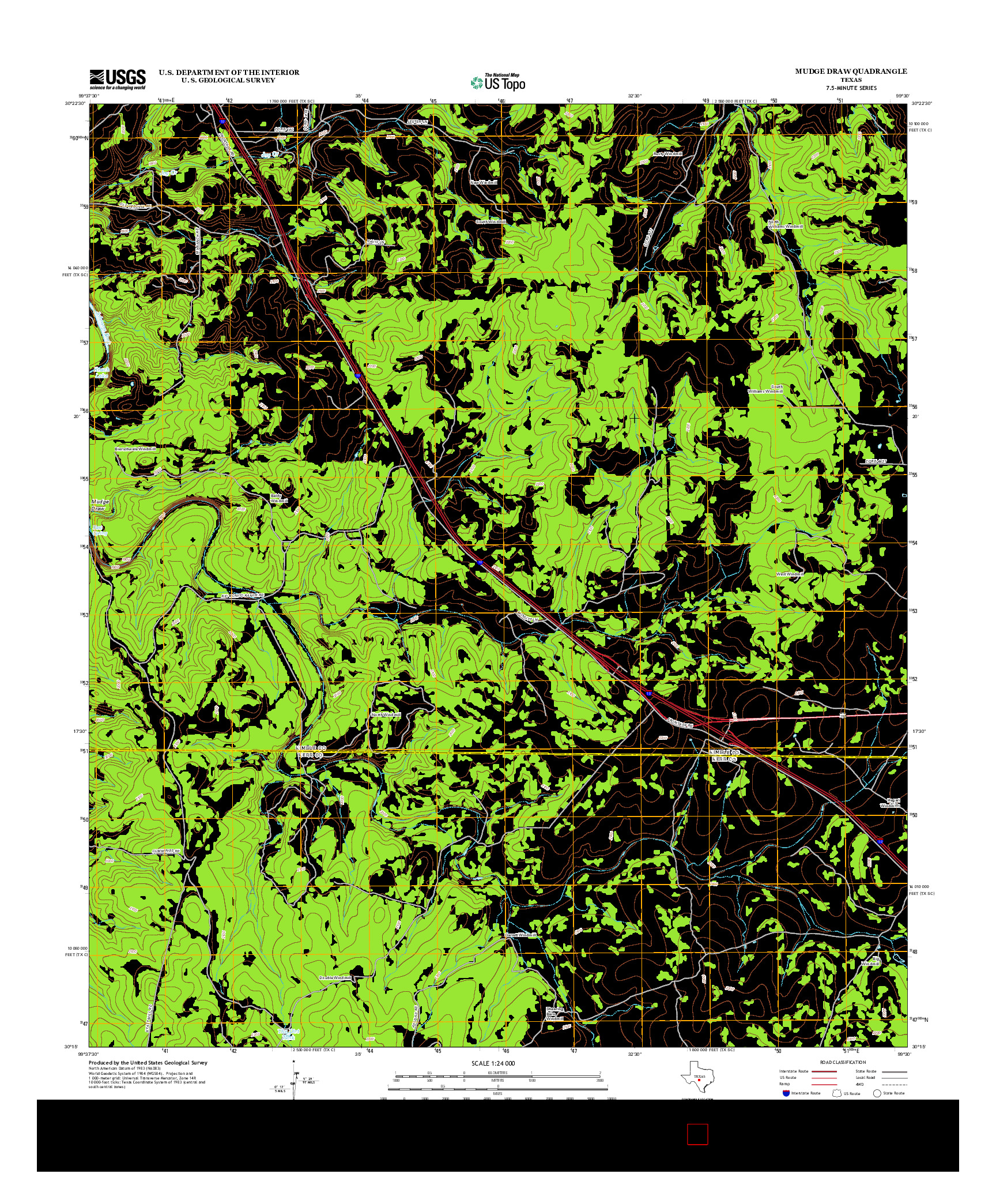 USGS US TOPO 7.5-MINUTE MAP FOR MUDGE DRAW, TX 2012