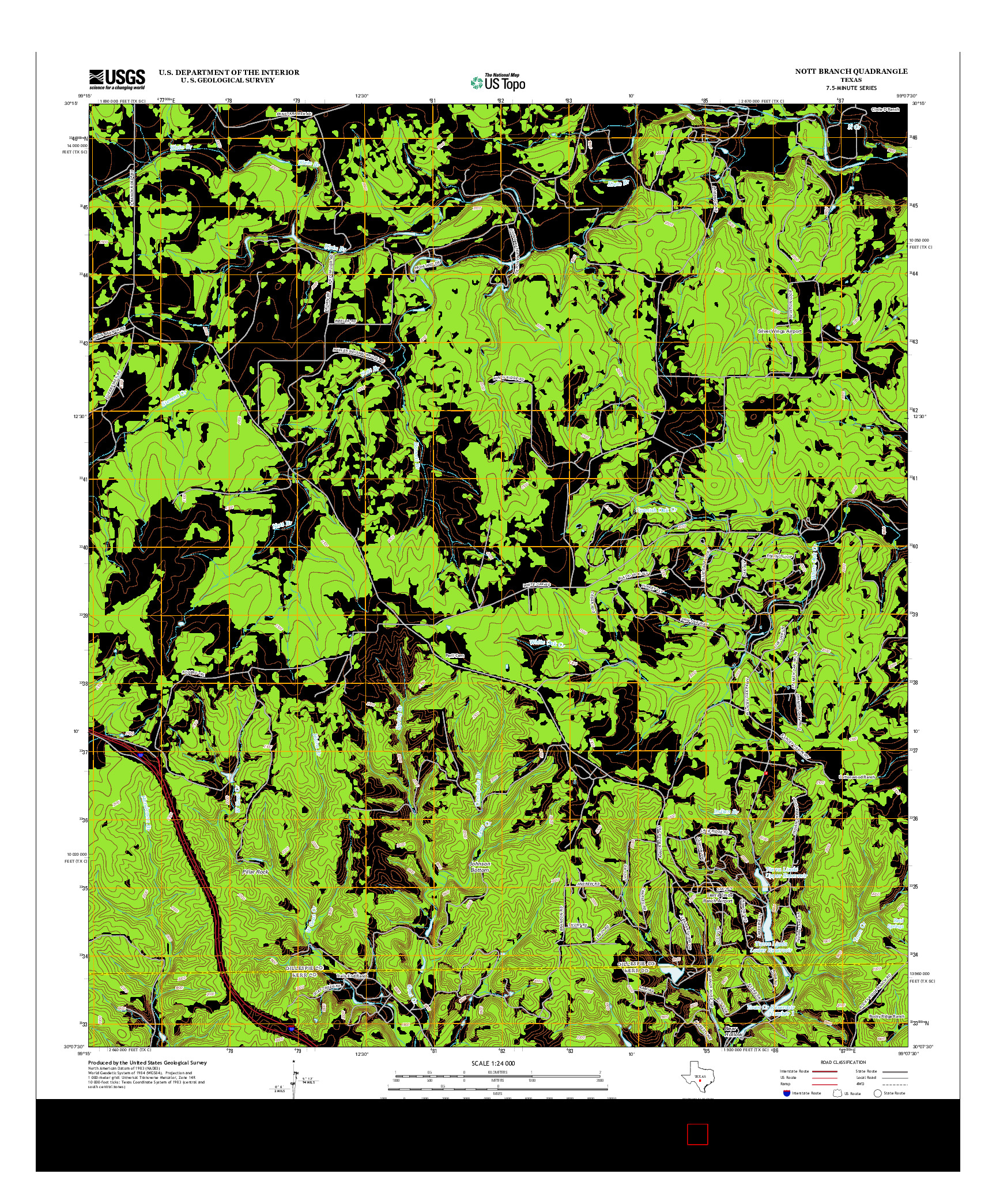 USGS US TOPO 7.5-MINUTE MAP FOR NOTT BRANCH, TX 2012