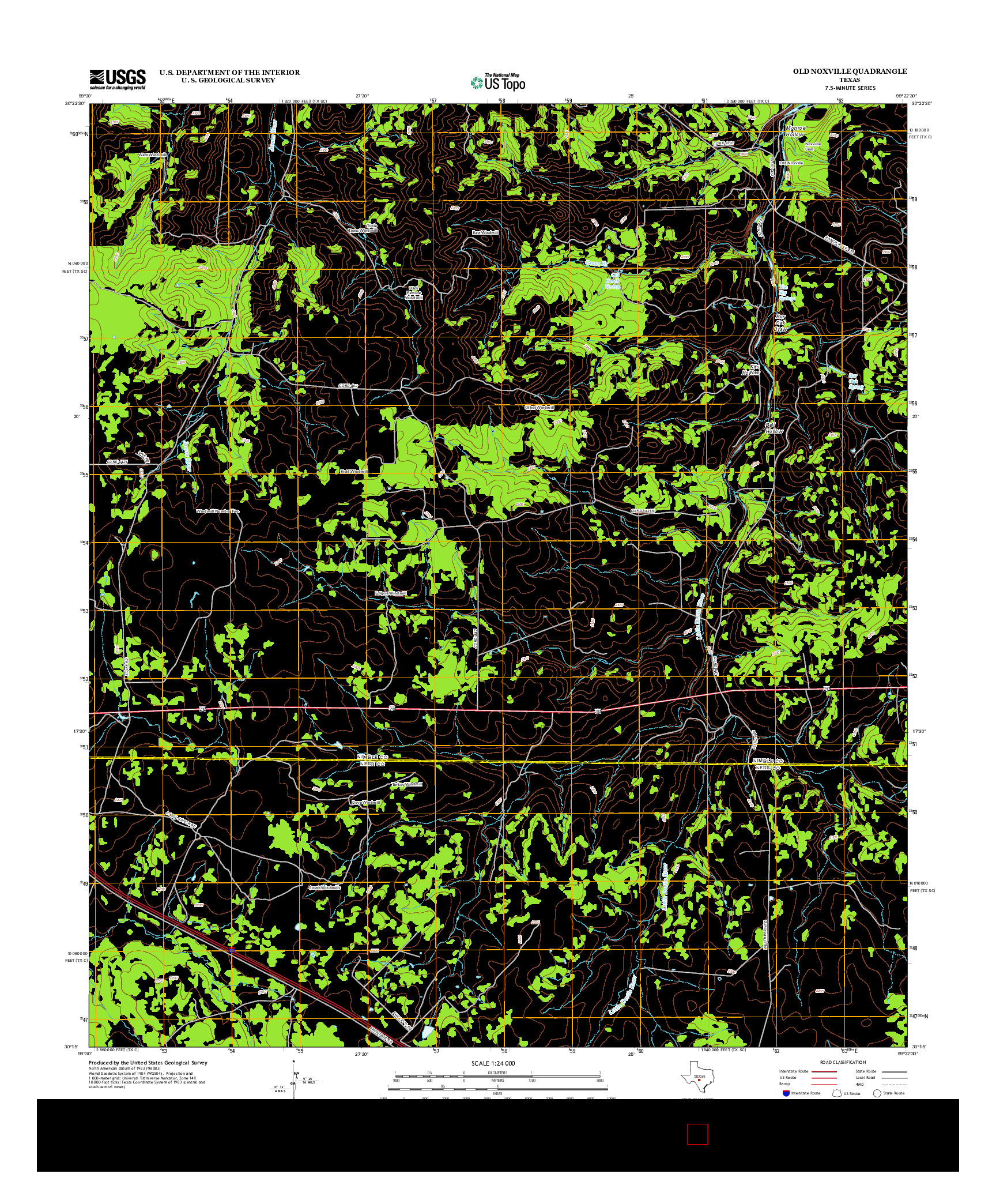 USGS US TOPO 7.5-MINUTE MAP FOR OLD NOXVILLE, TX 2012