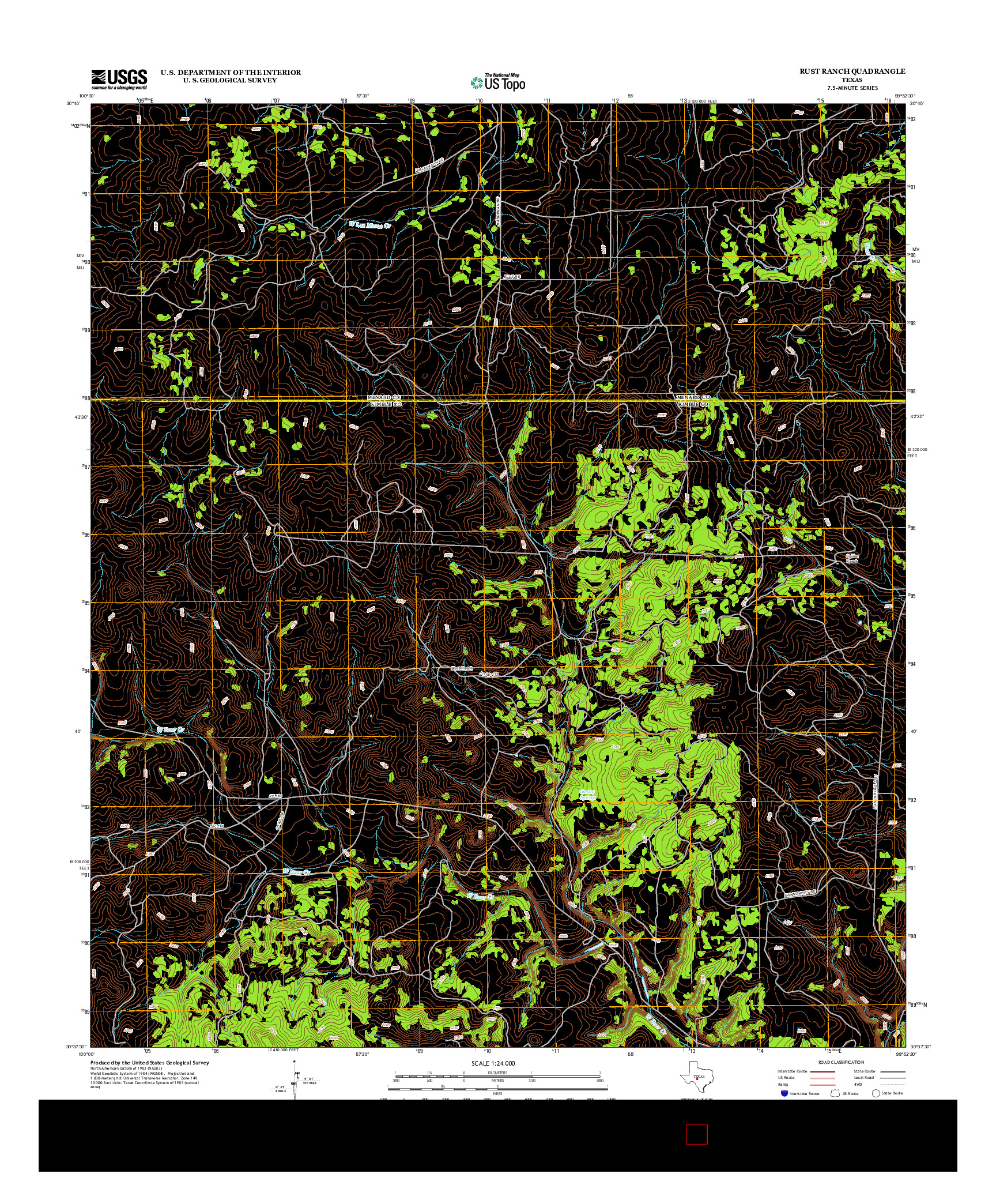 USGS US TOPO 7.5-MINUTE MAP FOR RUST RANCH, TX 2012