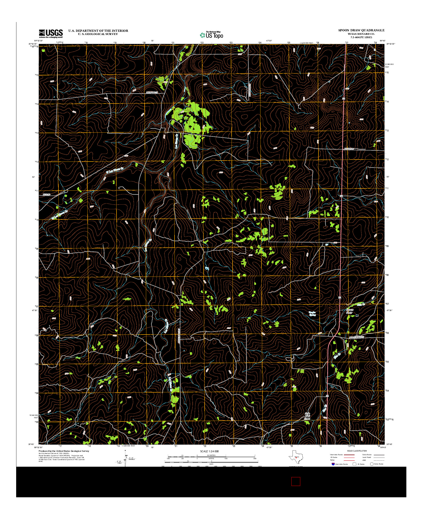 USGS US TOPO 7.5-MINUTE MAP FOR SPOON DRAW, TX 2012