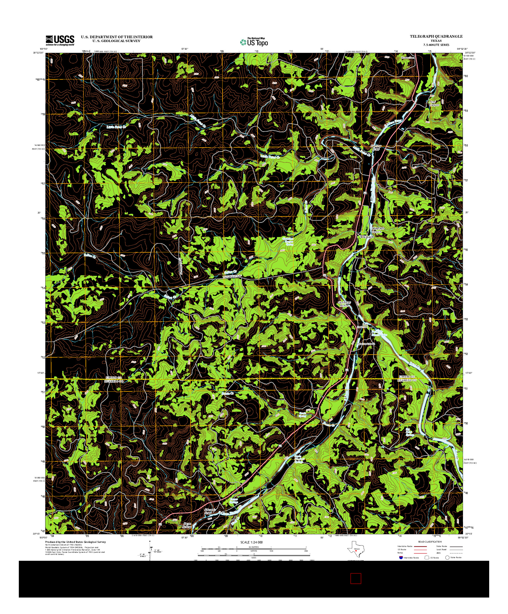 USGS US TOPO 7.5-MINUTE MAP FOR TELEGRAPH, TX 2012
