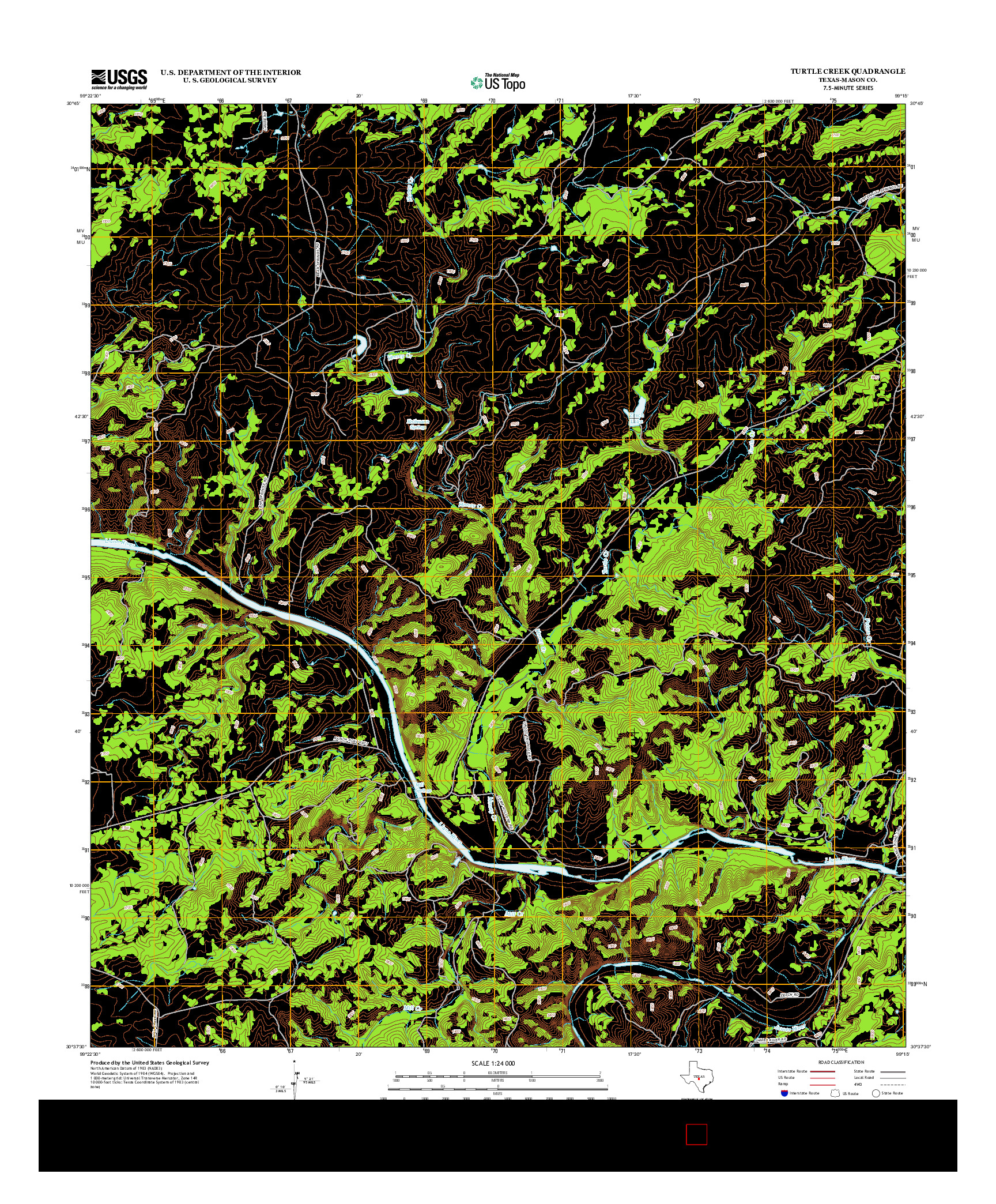 USGS US TOPO 7.5-MINUTE MAP FOR TURTLE CREEK, TX 2012