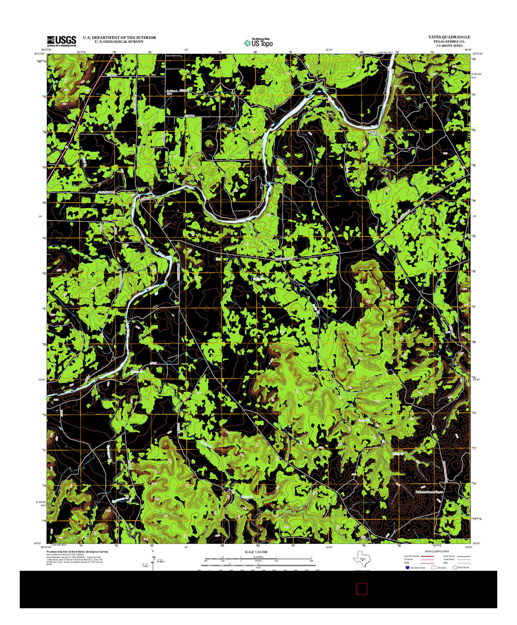 USGS US TOPO 7.5-MINUTE MAP FOR YATES, TX 2012