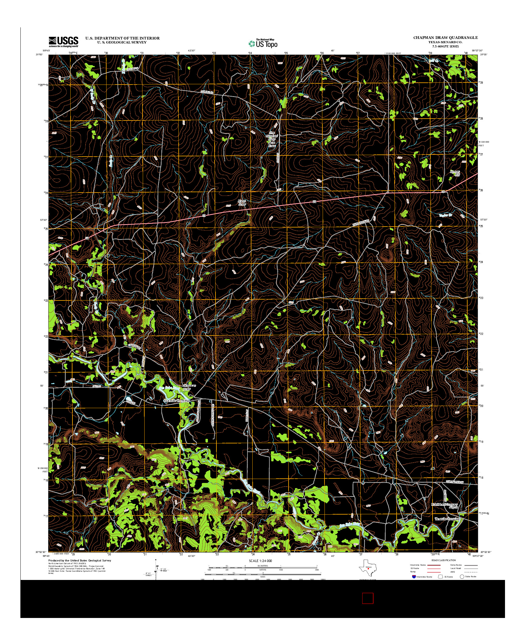 USGS US TOPO 7.5-MINUTE MAP FOR CHAPMAN DRAW, TX 2012