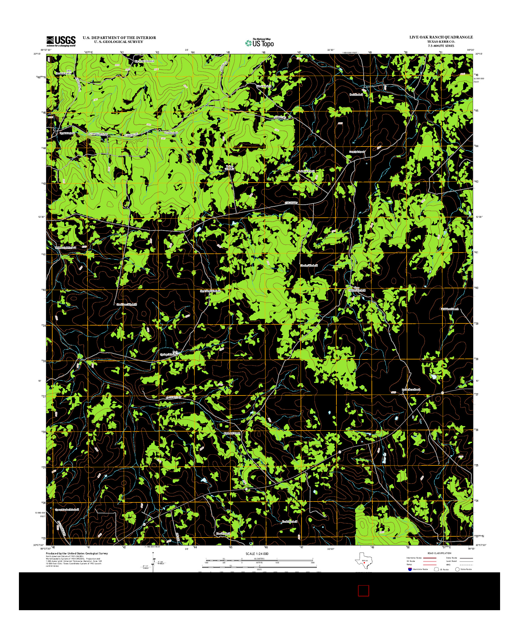 USGS US TOPO 7.5-MINUTE MAP FOR LIVE OAK RANCH, TX 2012