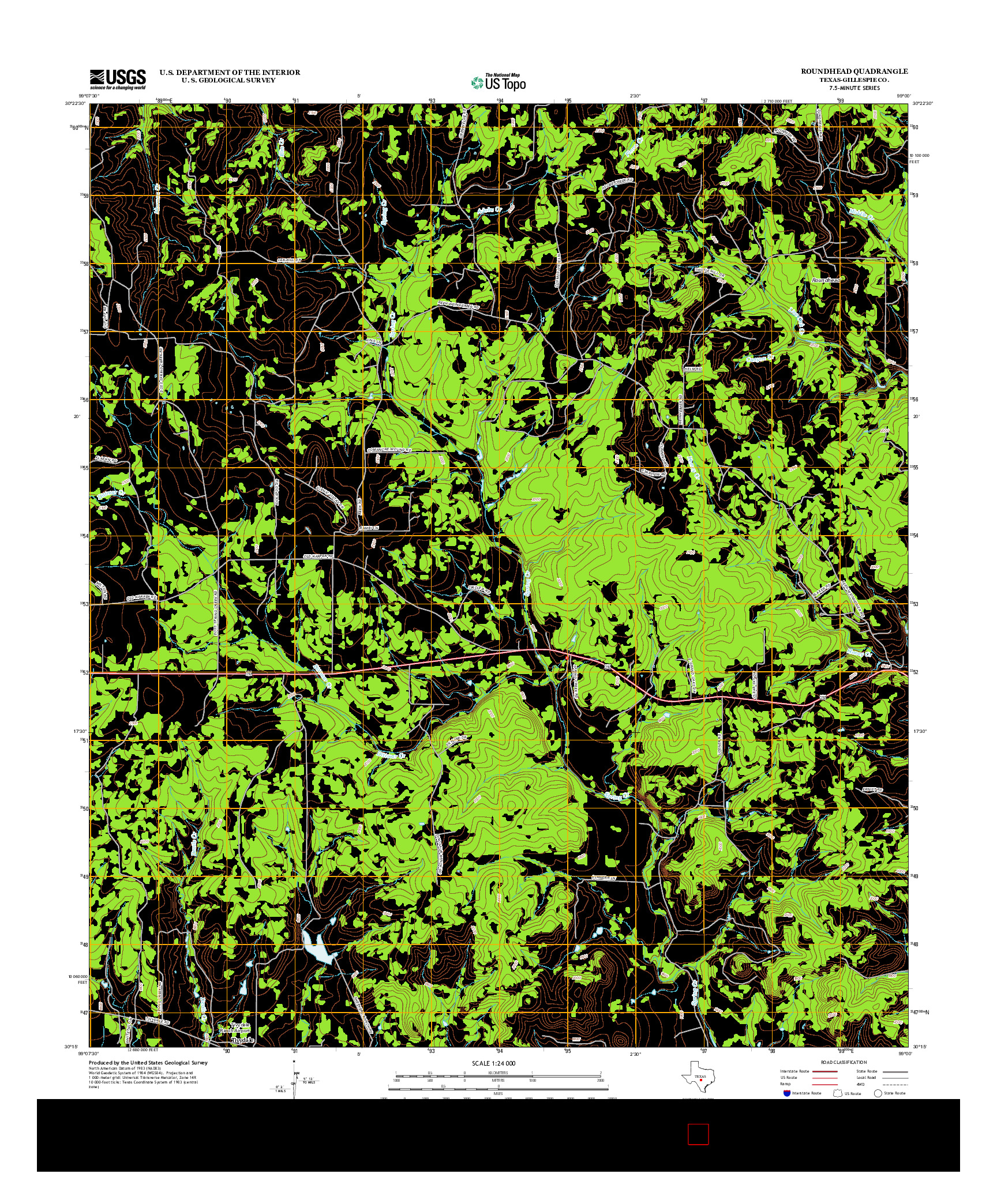 USGS US TOPO 7.5-MINUTE MAP FOR ROUNDHEAD, TX 2012