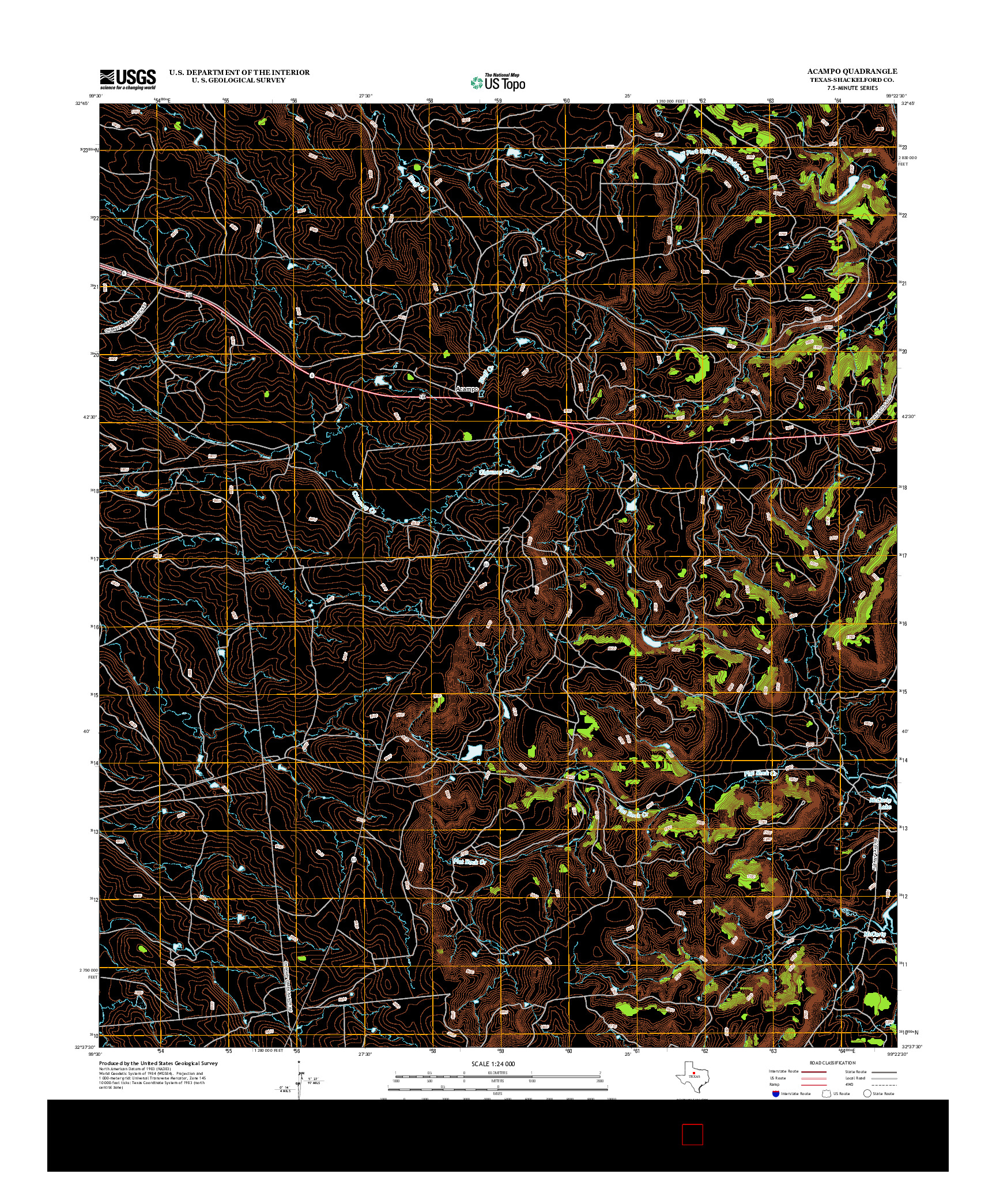 USGS US TOPO 7.5-MINUTE MAP FOR ACAMPO, TX 2012