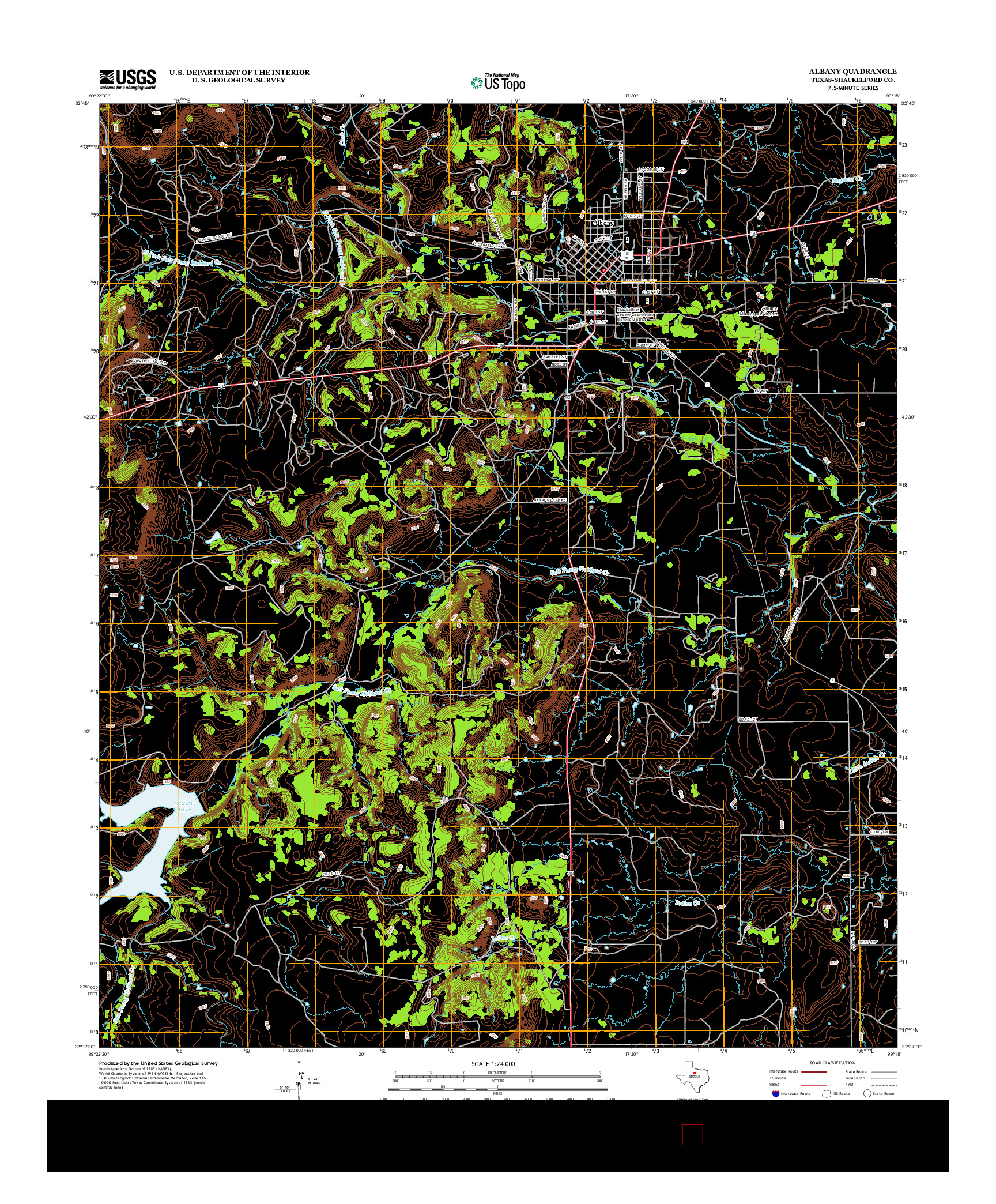 USGS US TOPO 7.5-MINUTE MAP FOR ALBANY, TX 2012
