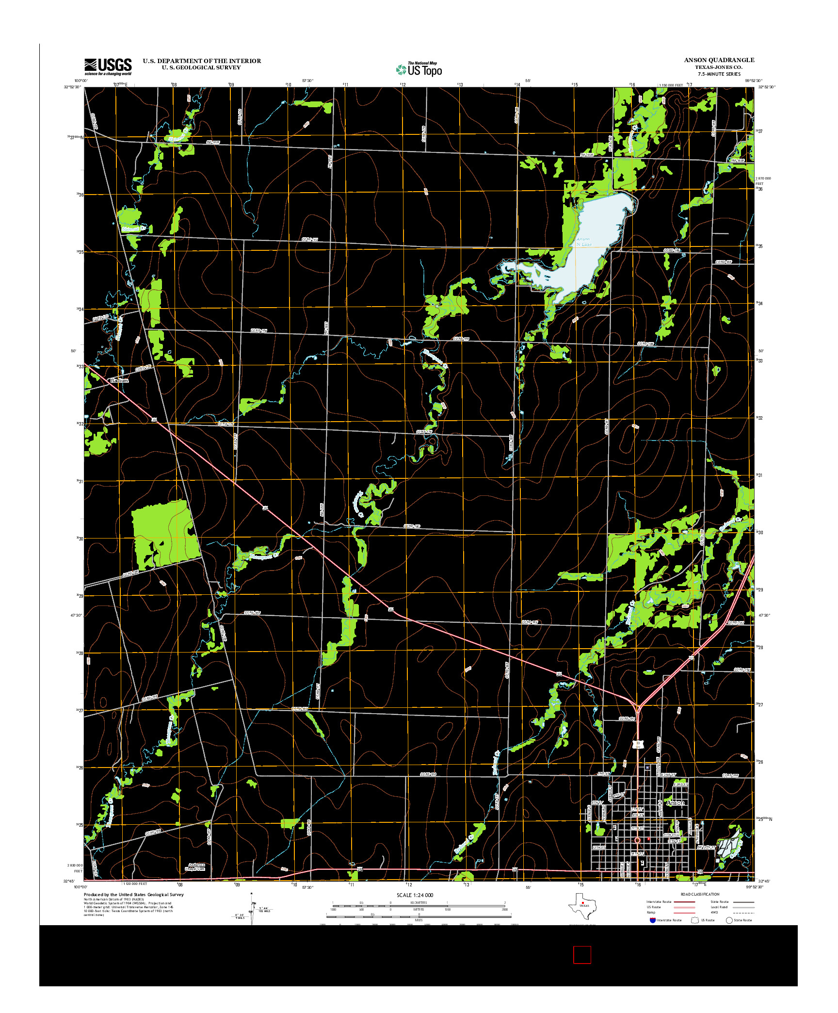 USGS US TOPO 7.5-MINUTE MAP FOR ANSON, TX 2012