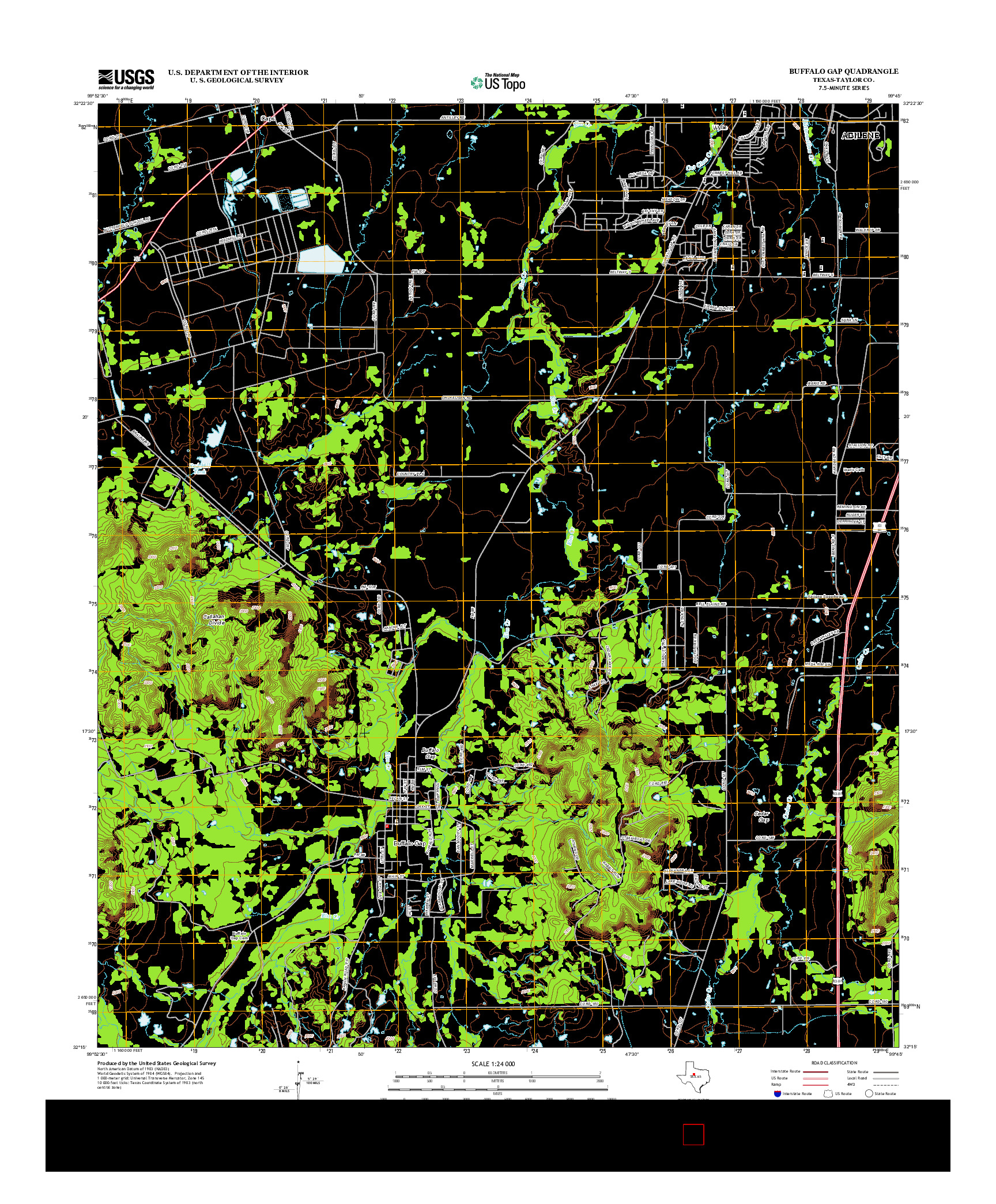 USGS US TOPO 7.5-MINUTE MAP FOR BUFFALO GAP, TX 2012