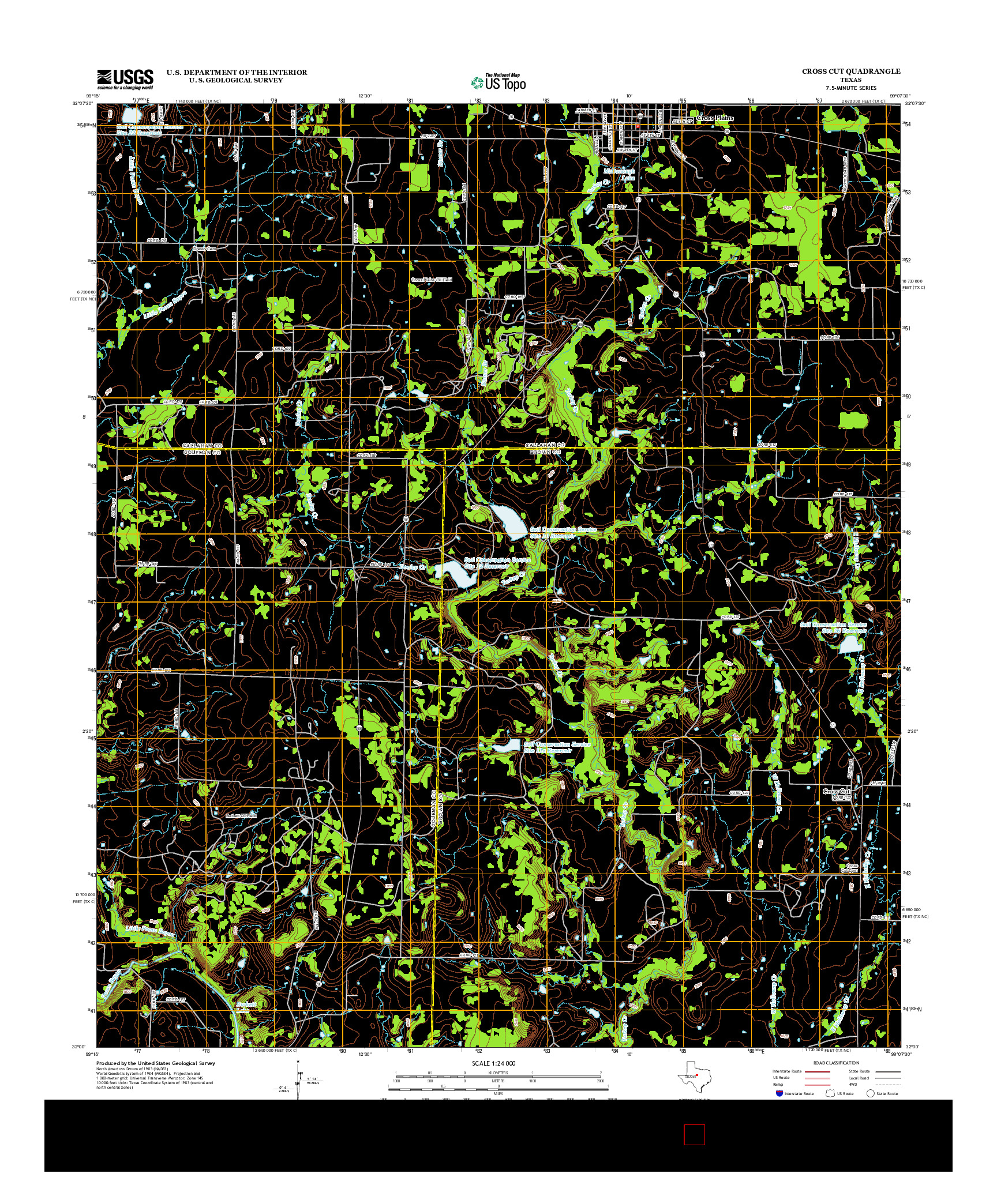 USGS US TOPO 7.5-MINUTE MAP FOR CROSS CUT, TX 2012