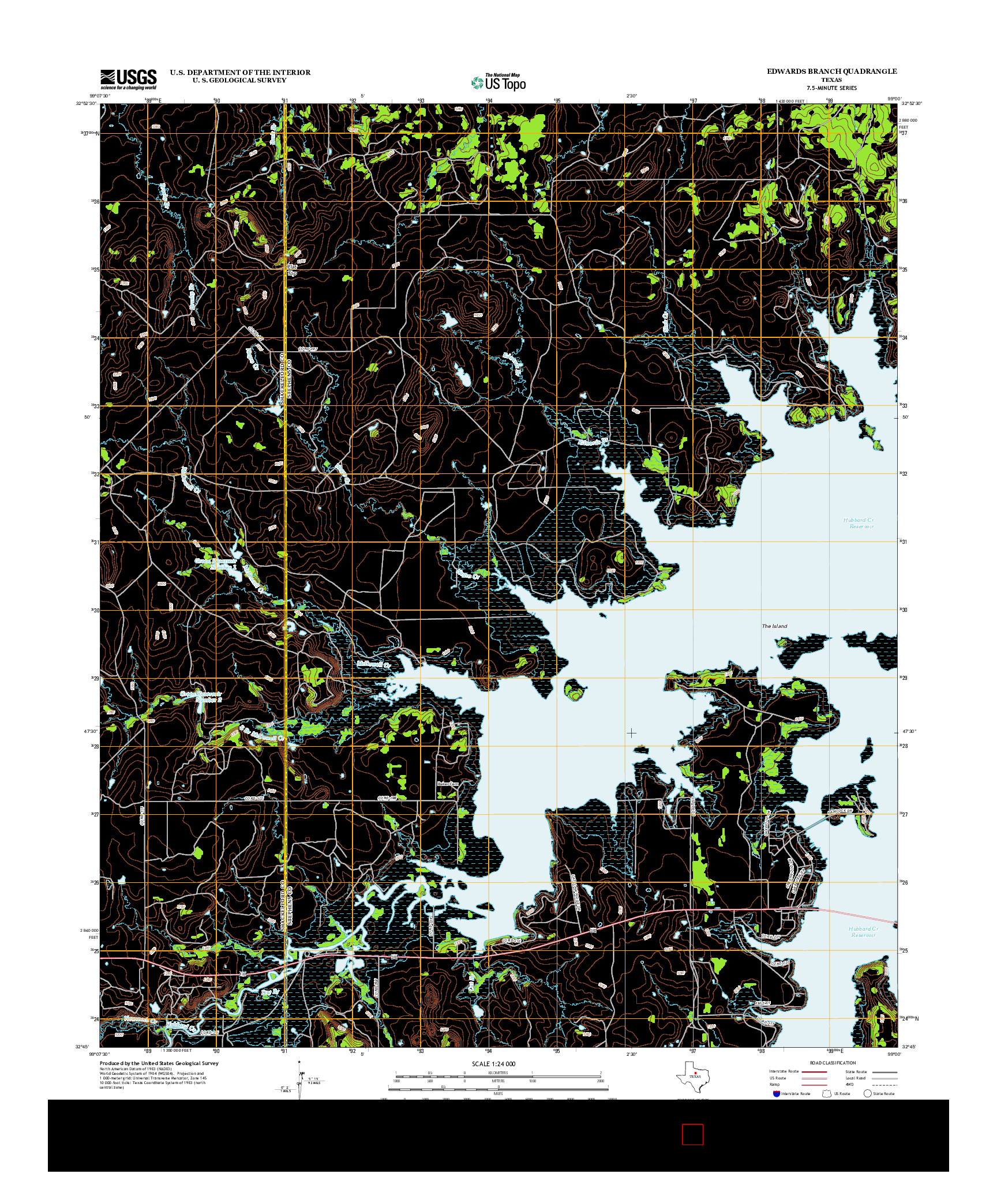 USGS US TOPO 7.5-MINUTE MAP FOR EDWARDS BRANCH, TX 2012