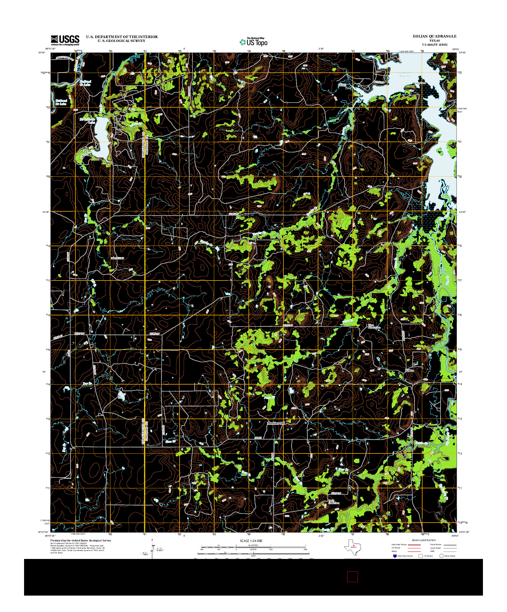 USGS US TOPO 7.5-MINUTE MAP FOR EOLIAN, TX 2012