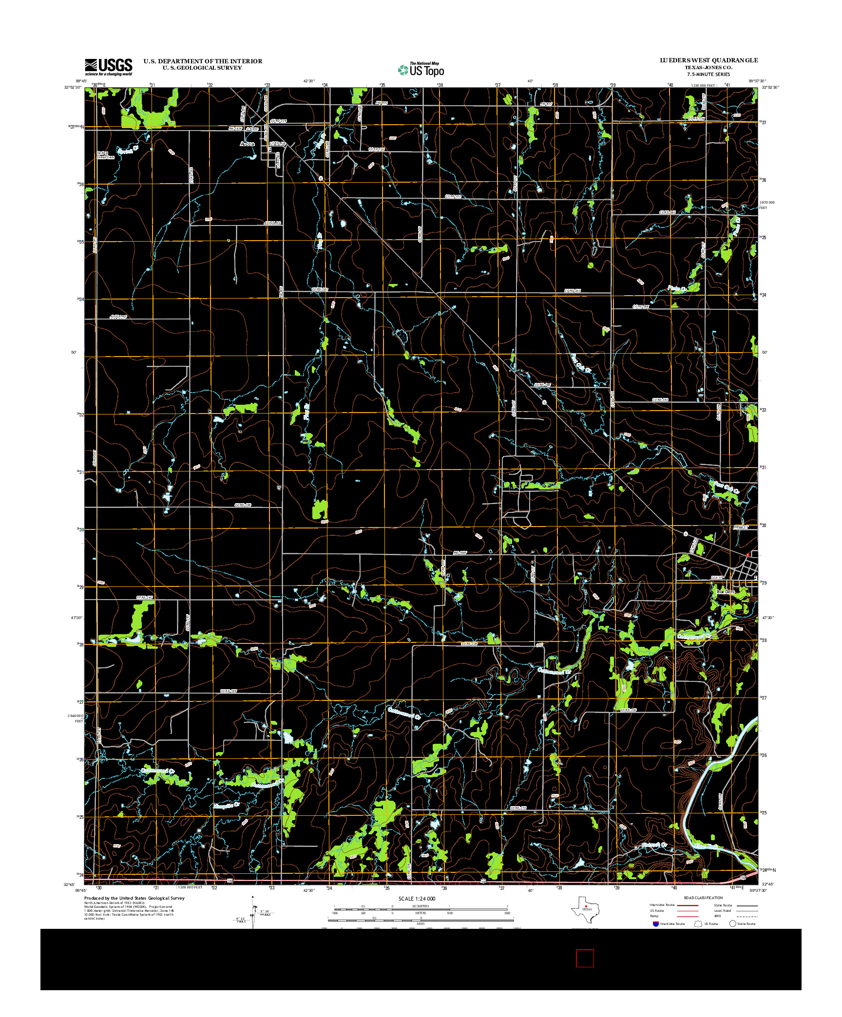 USGS US TOPO 7.5-MINUTE MAP FOR LUEDERS WEST, TX 2012