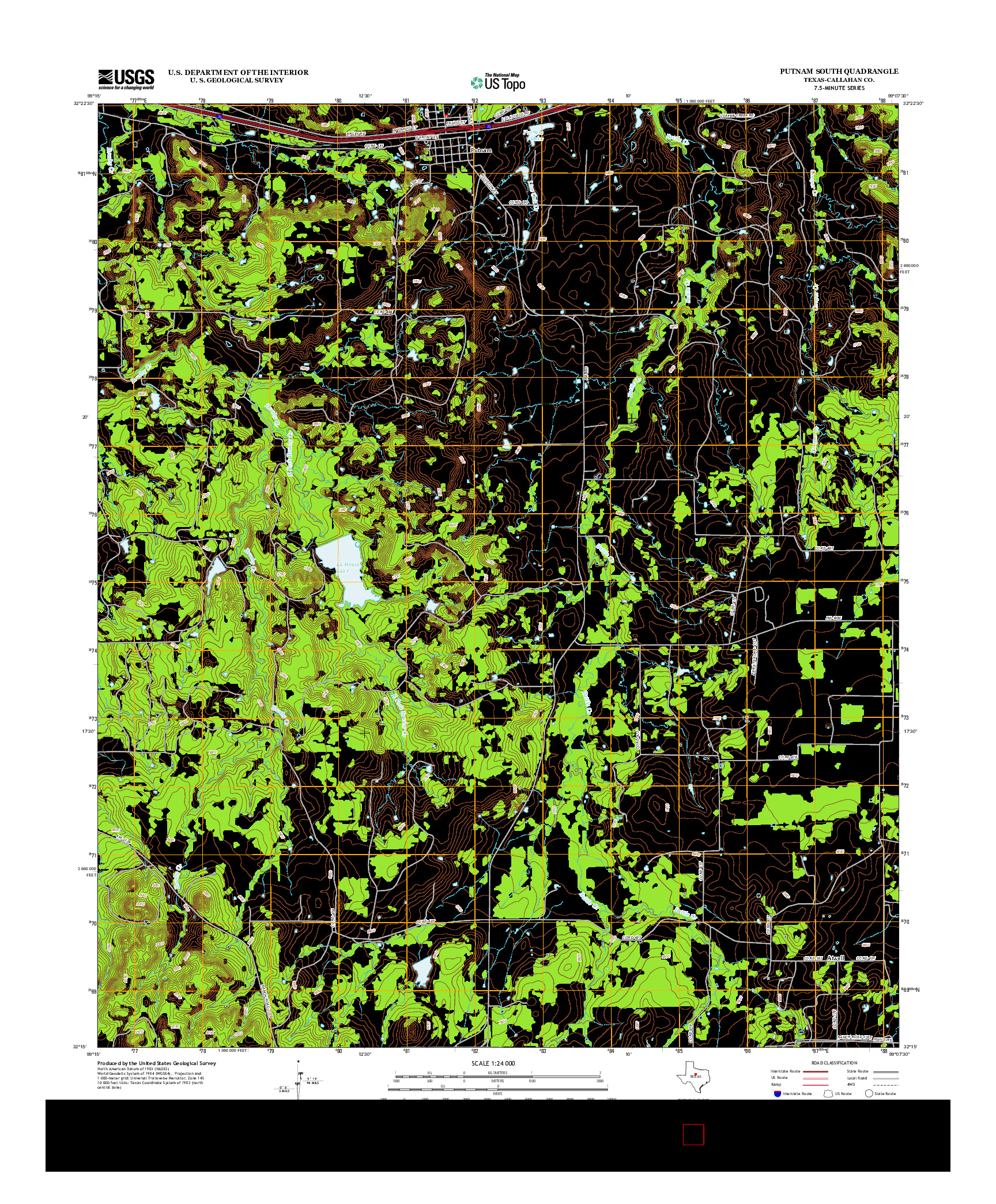 USGS US TOPO 7.5-MINUTE MAP FOR PUTNAM SOUTH, TX 2012