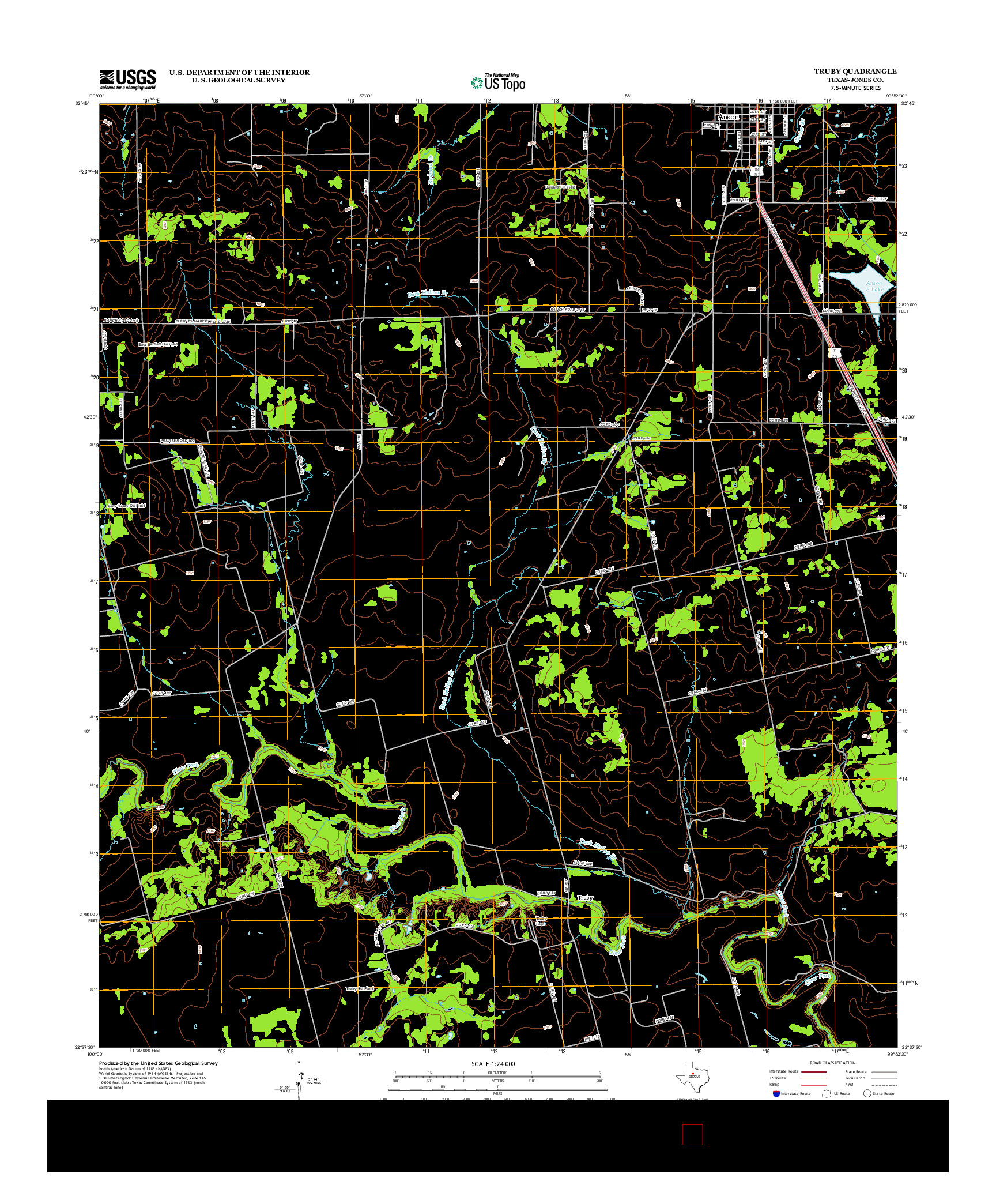 USGS US TOPO 7.5-MINUTE MAP FOR TRUBY, TX 2012