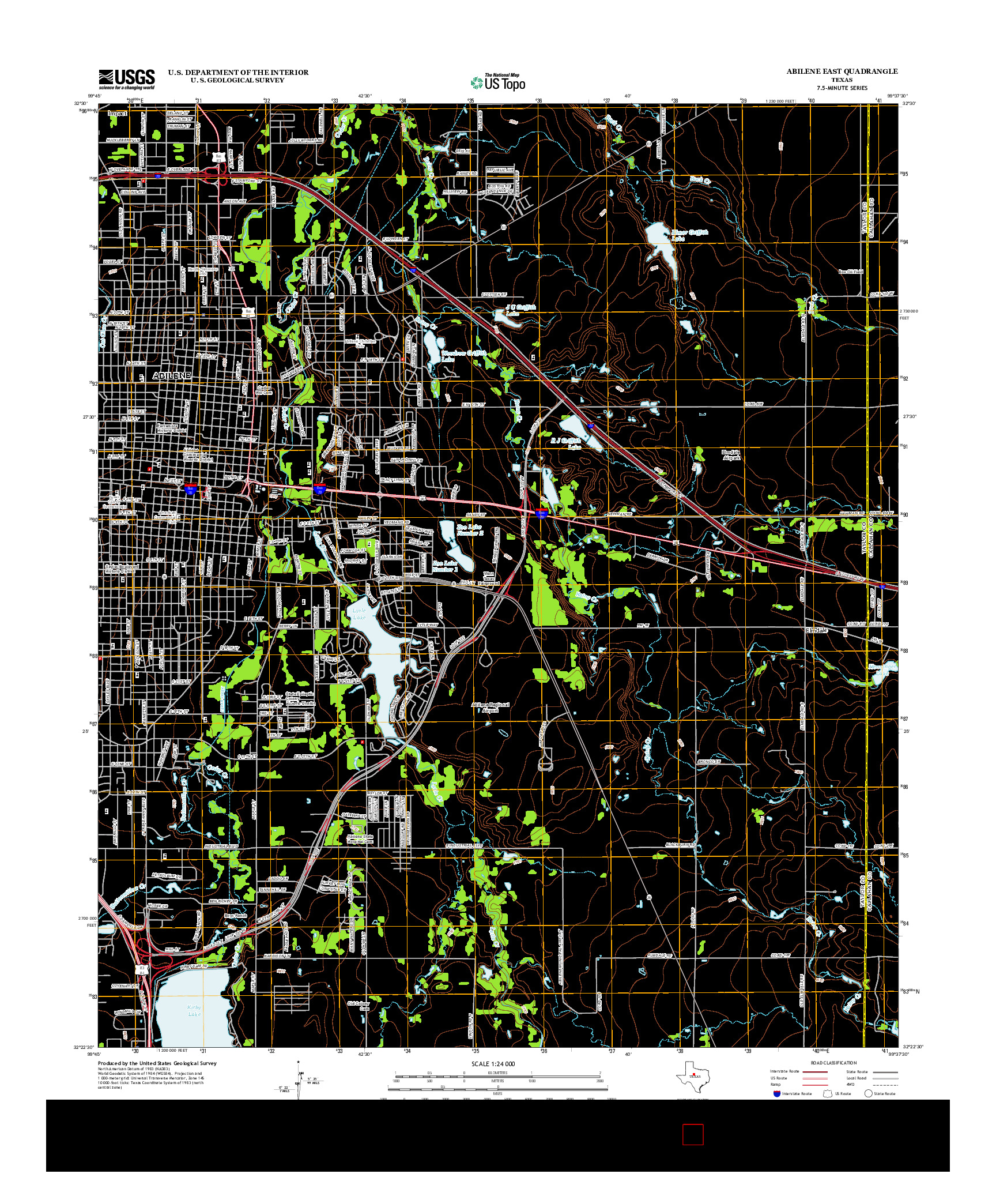 USGS US TOPO 7.5-MINUTE MAP FOR ABILENE EAST, TX 2012