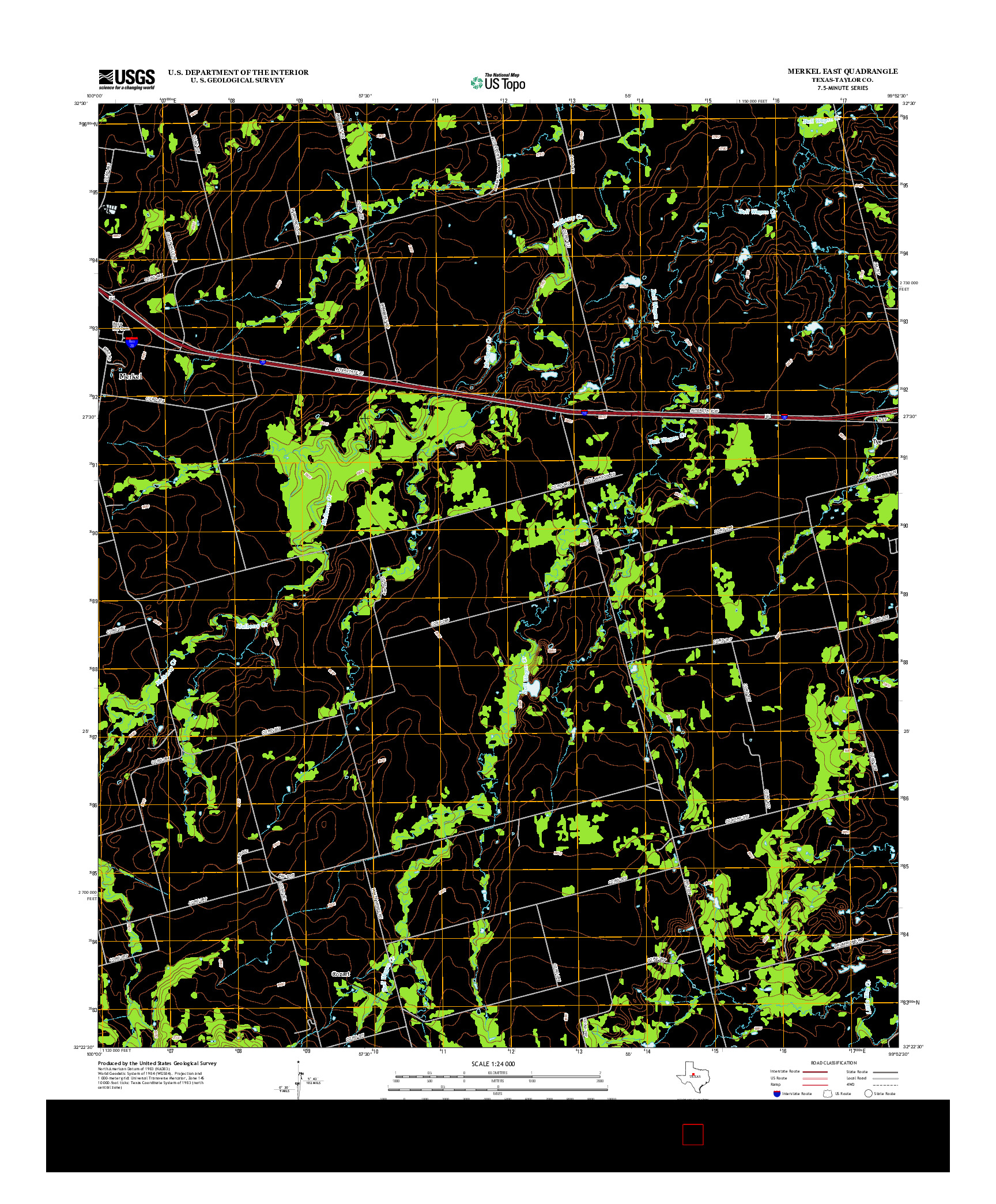 USGS US TOPO 7.5-MINUTE MAP FOR MERKEL EAST, TX 2012
