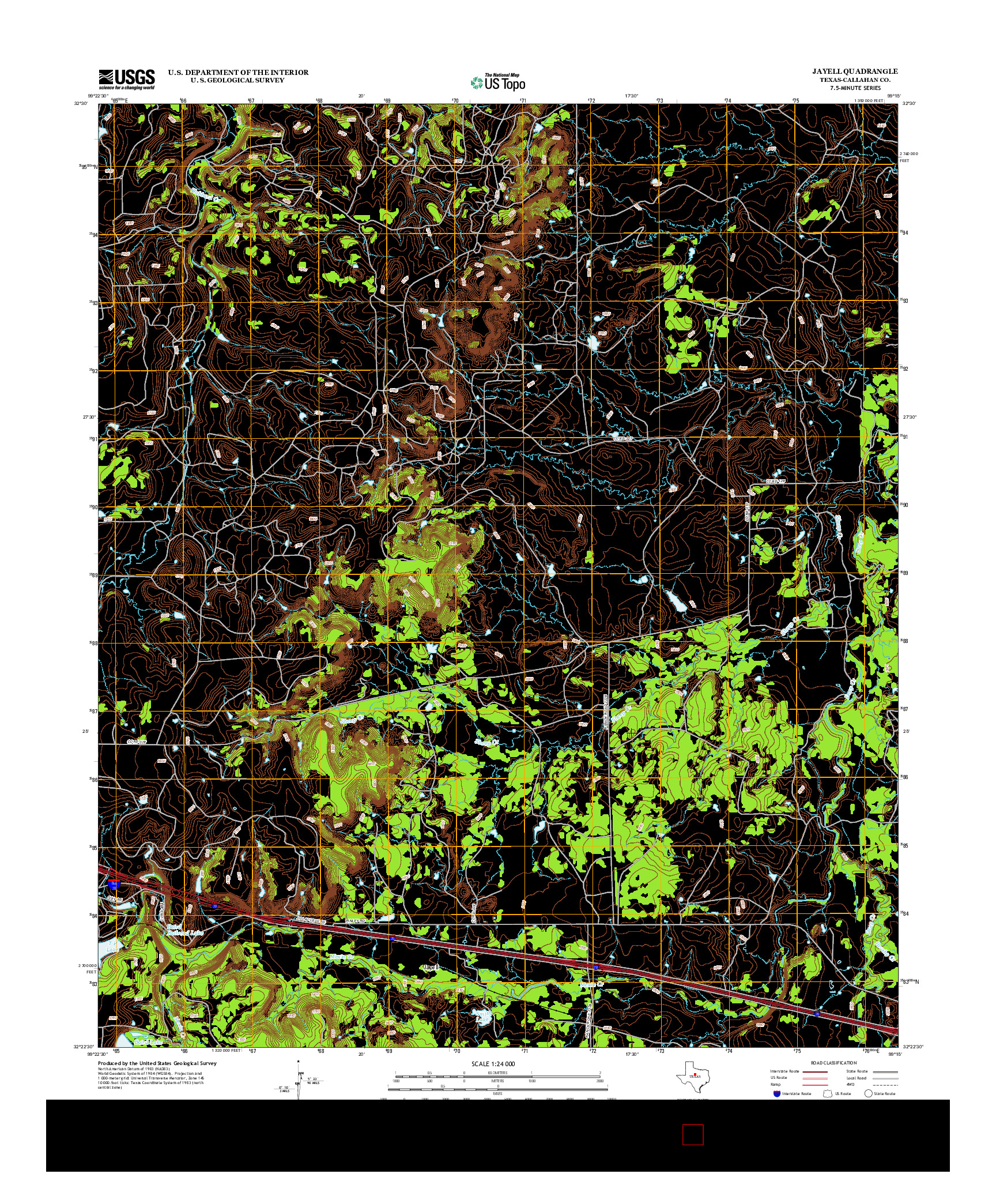 USGS US TOPO 7.5-MINUTE MAP FOR JAYELL, TX 2012