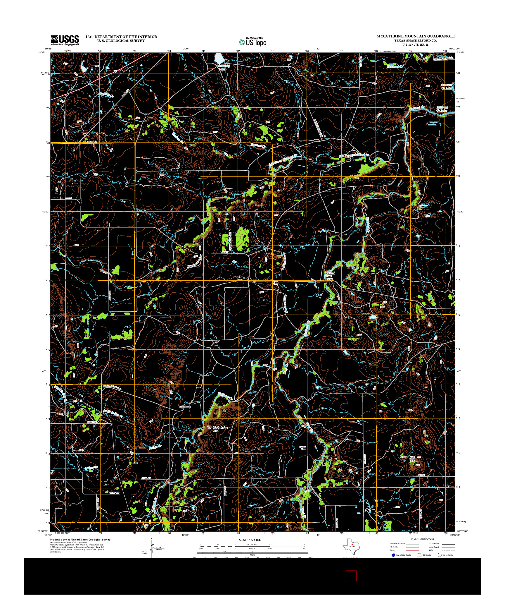 USGS US TOPO 7.5-MINUTE MAP FOR MCCATHRINE MOUNTAIN, TX 2012