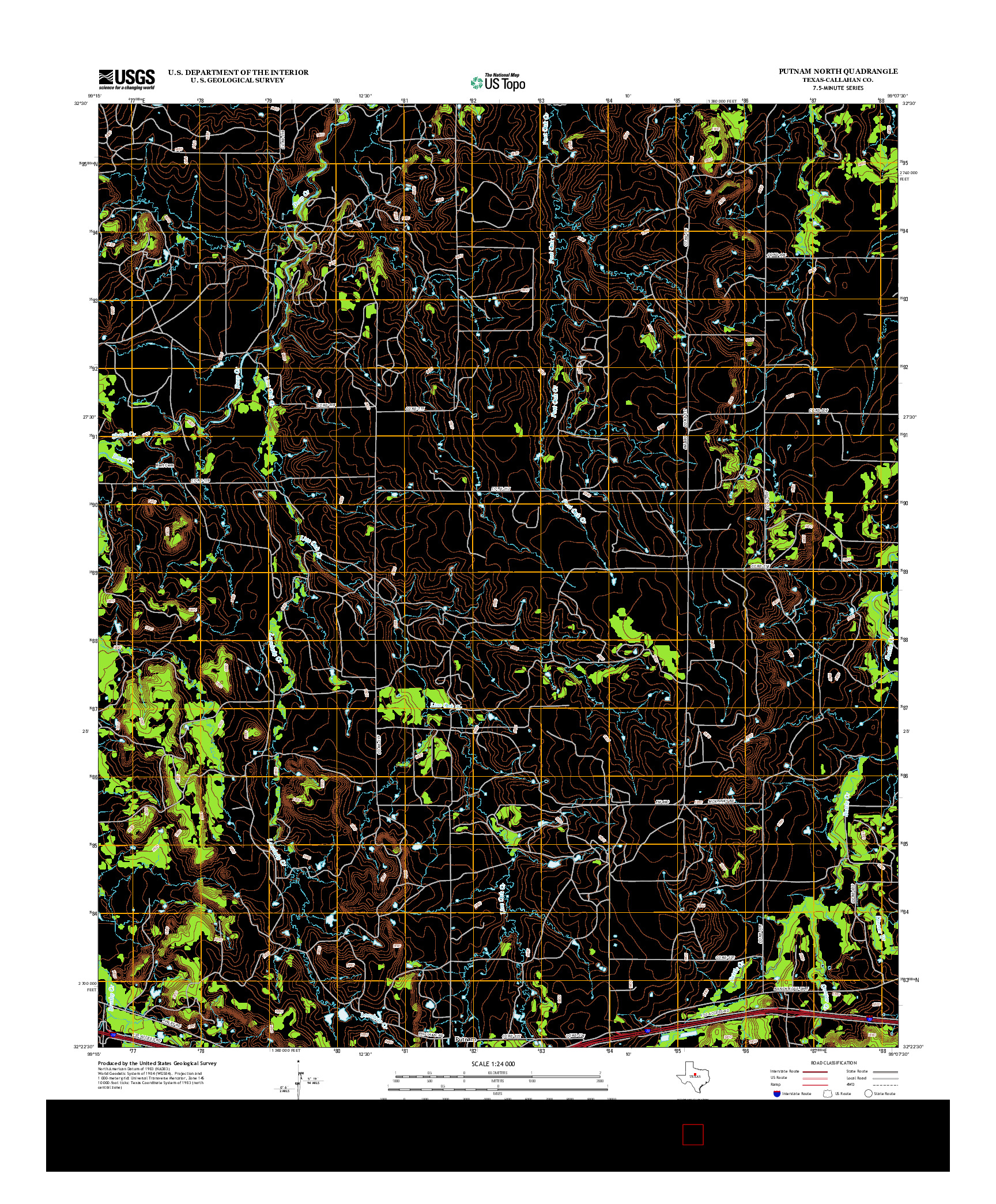 USGS US TOPO 7.5-MINUTE MAP FOR PUTNAM NORTH, TX 2012