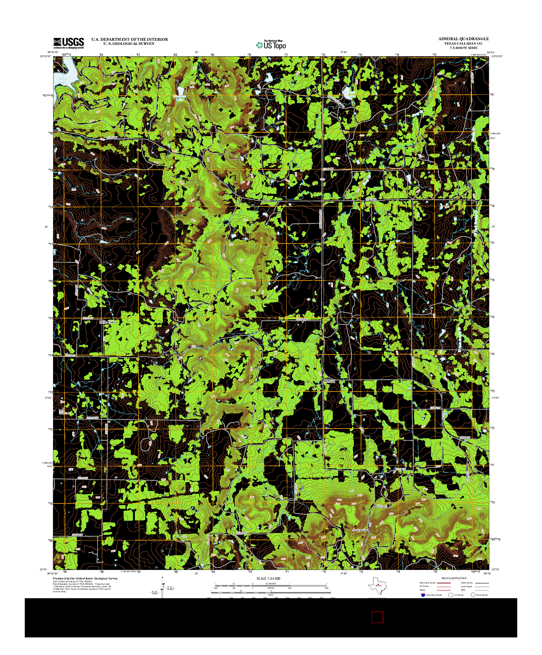 USGS US TOPO 7.5-MINUTE MAP FOR ADMIRAL, TX 2012