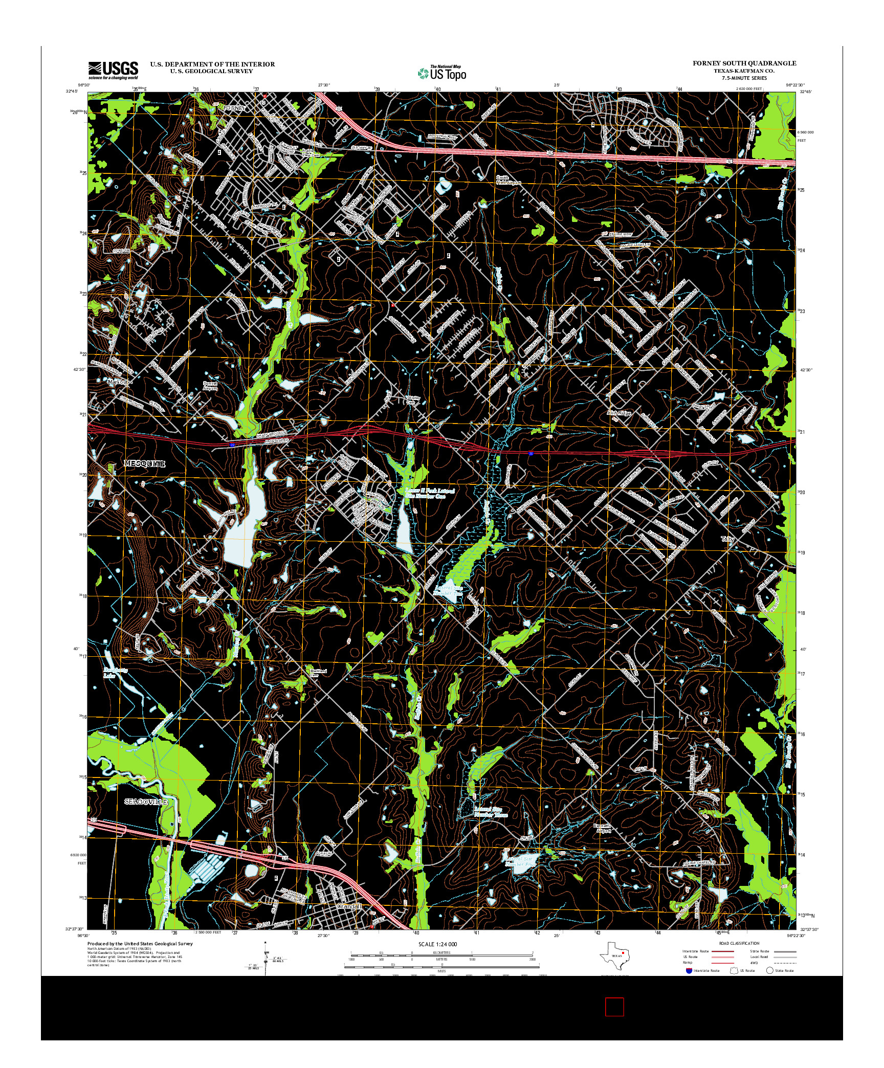 USGS US TOPO 7.5-MINUTE MAP FOR FORNEY SOUTH, TX 2012